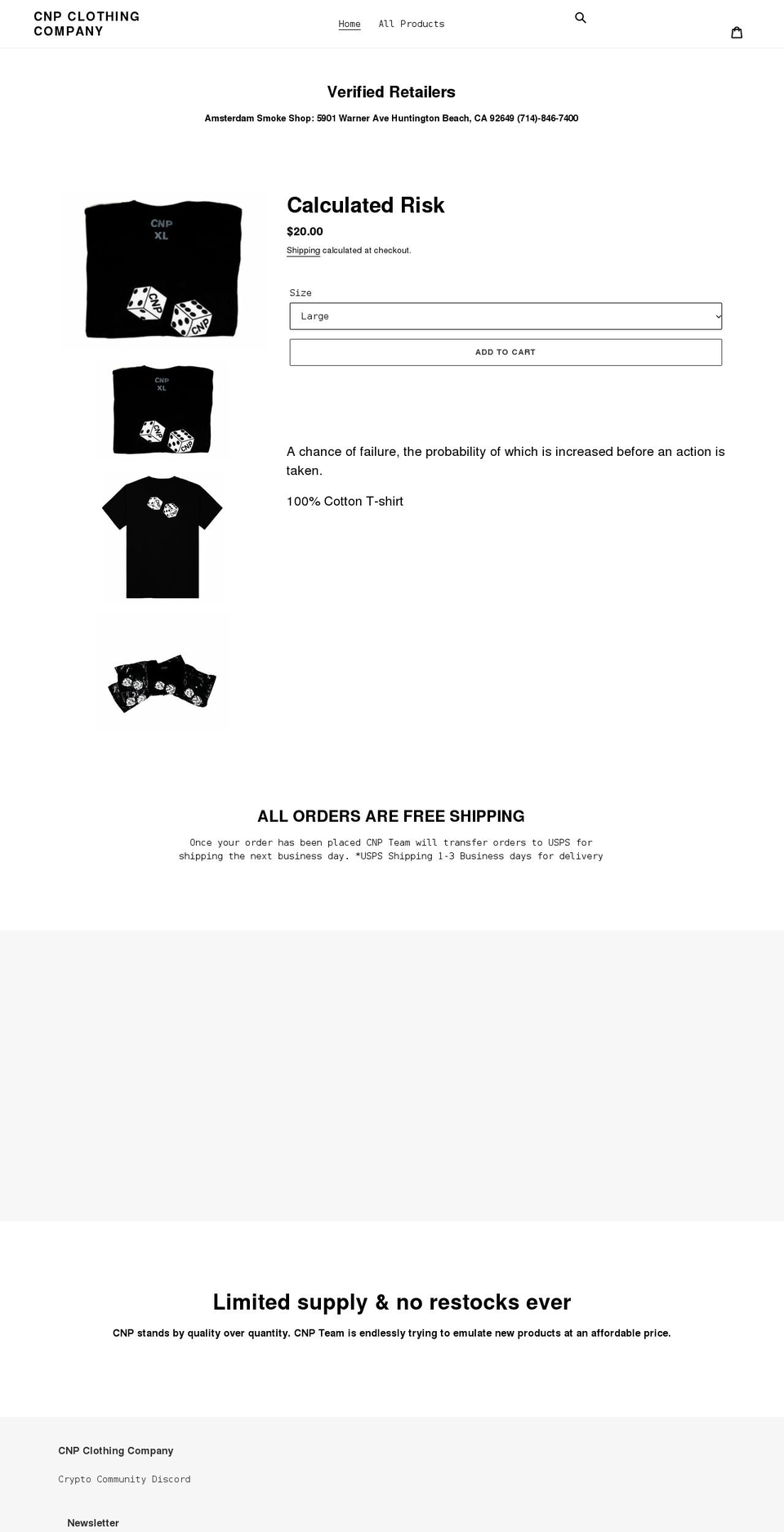 cnpclothing.com shopify website screenshot