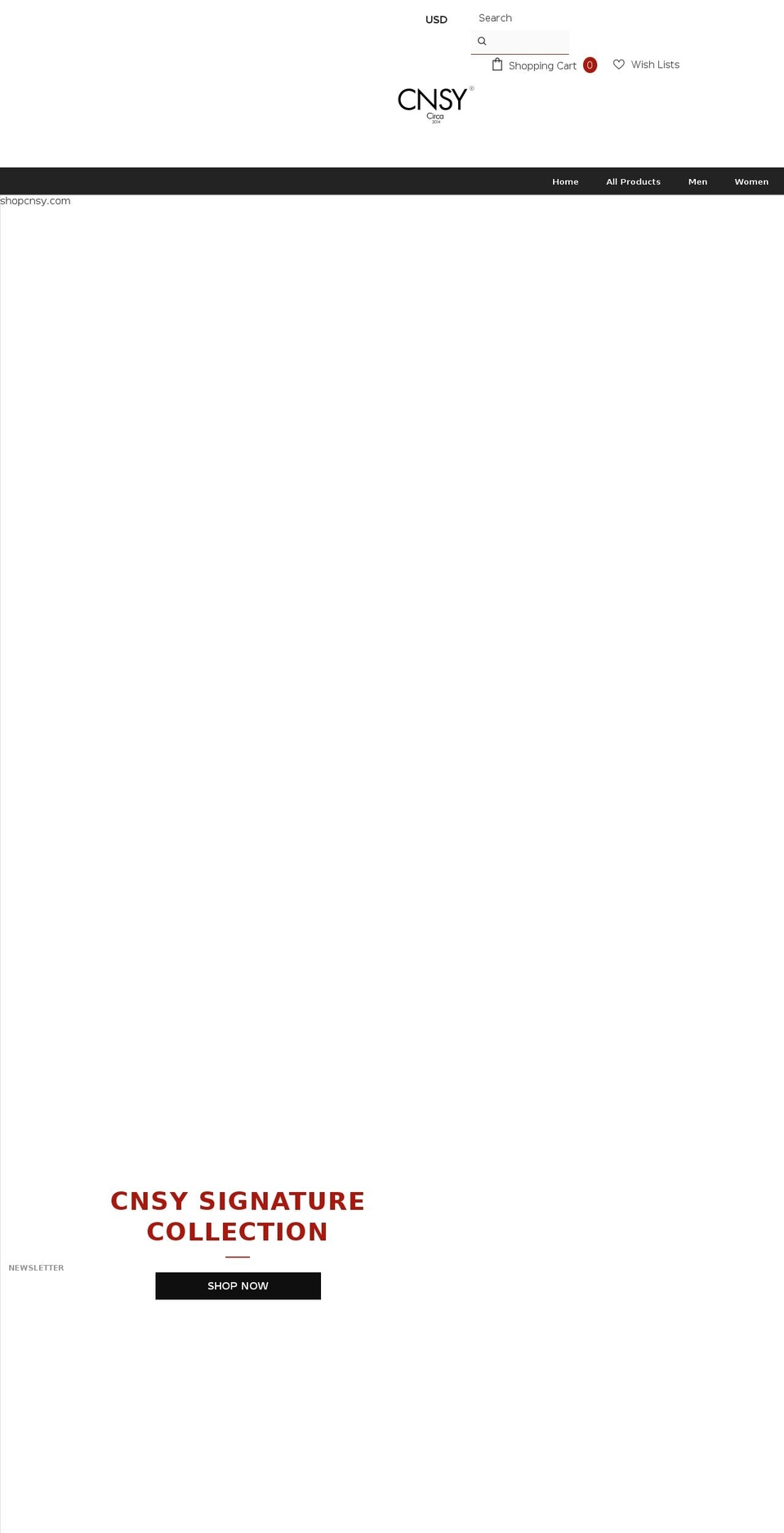 cnsyclothing.com shopify website screenshot