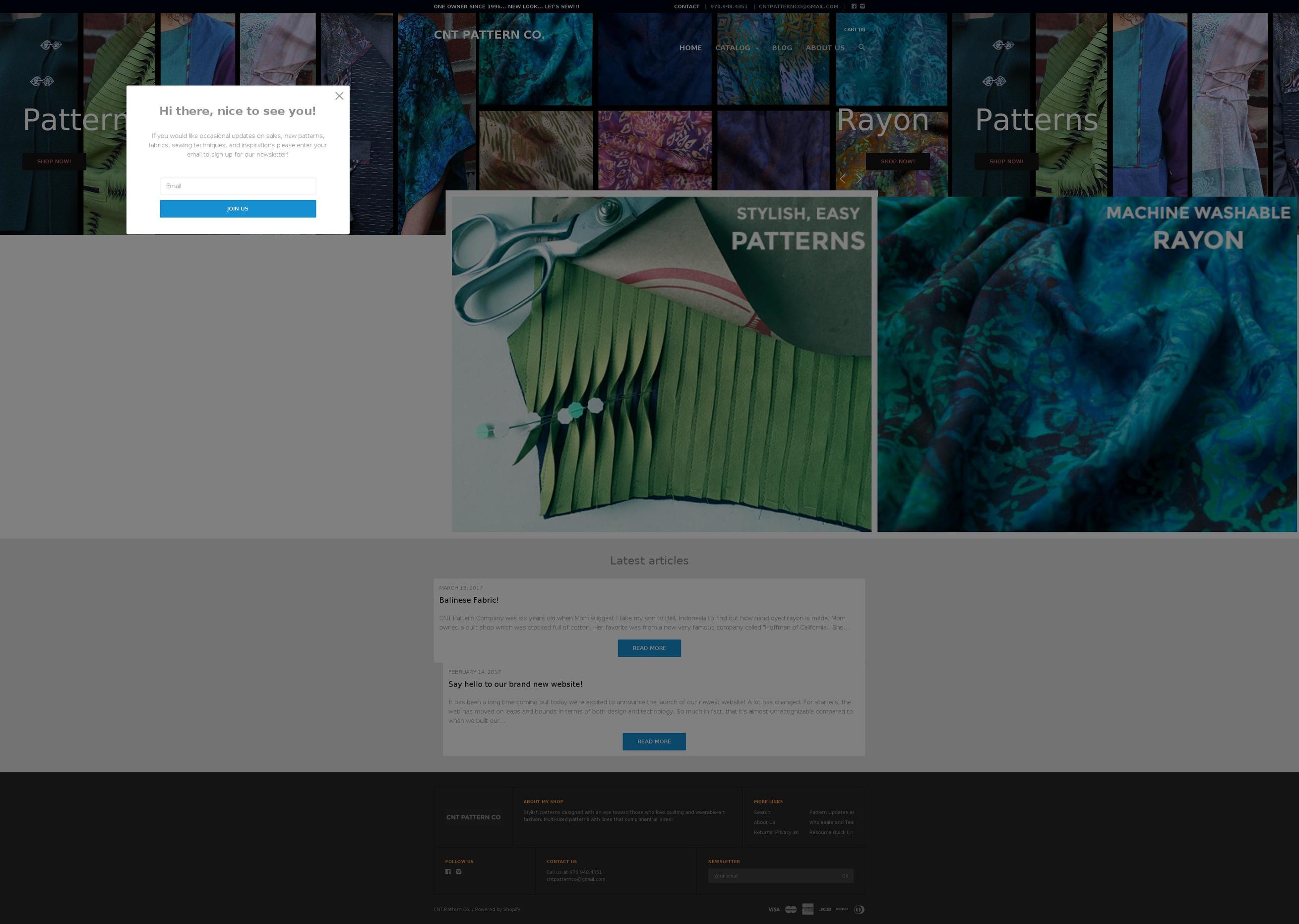 cntpattern.com shopify website screenshot