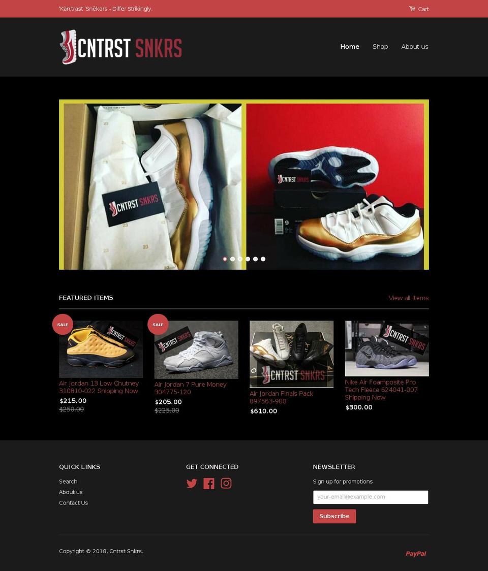 cntrstsnkrs.com shopify website screenshot