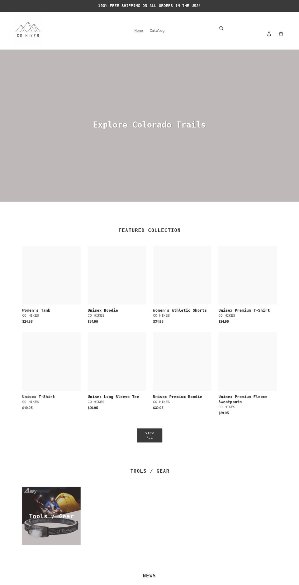 co-hikes.com shopify website screenshot