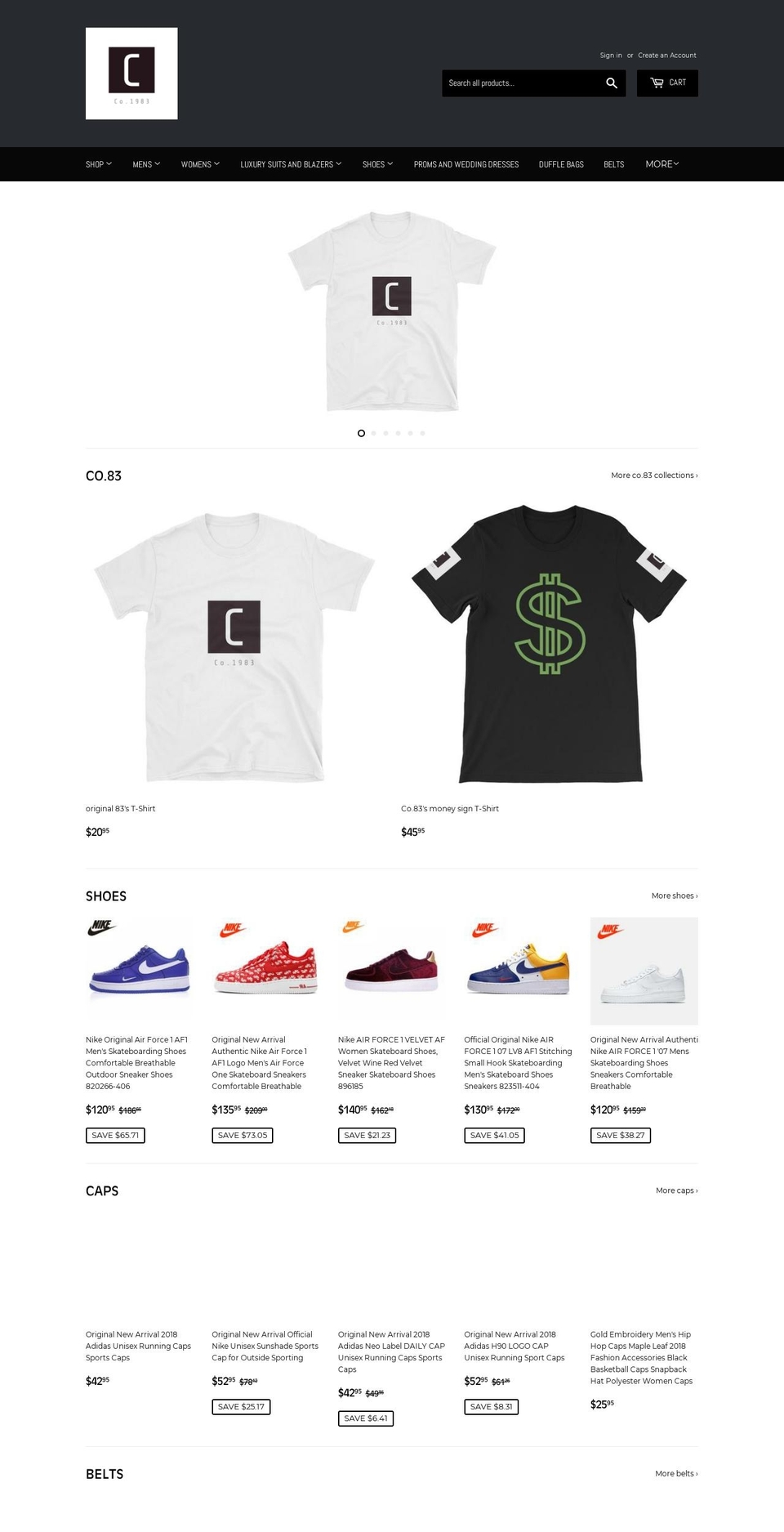 co1983.com — Shopify storefront screenshot