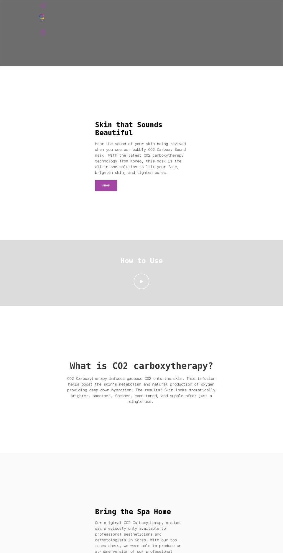 co2carboxyskin.com shopify website screenshot