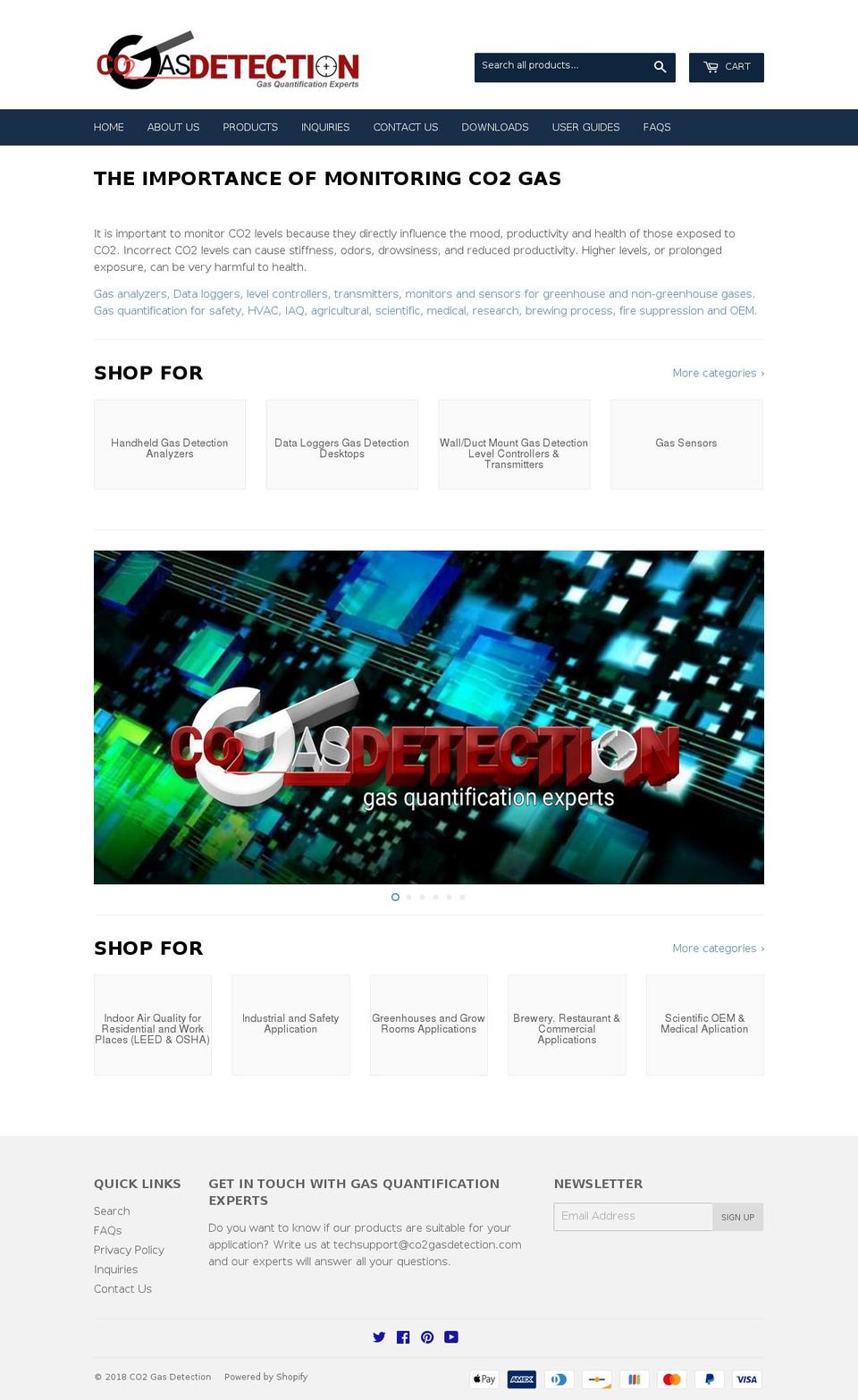 co2gasdetection.com shopify website screenshot