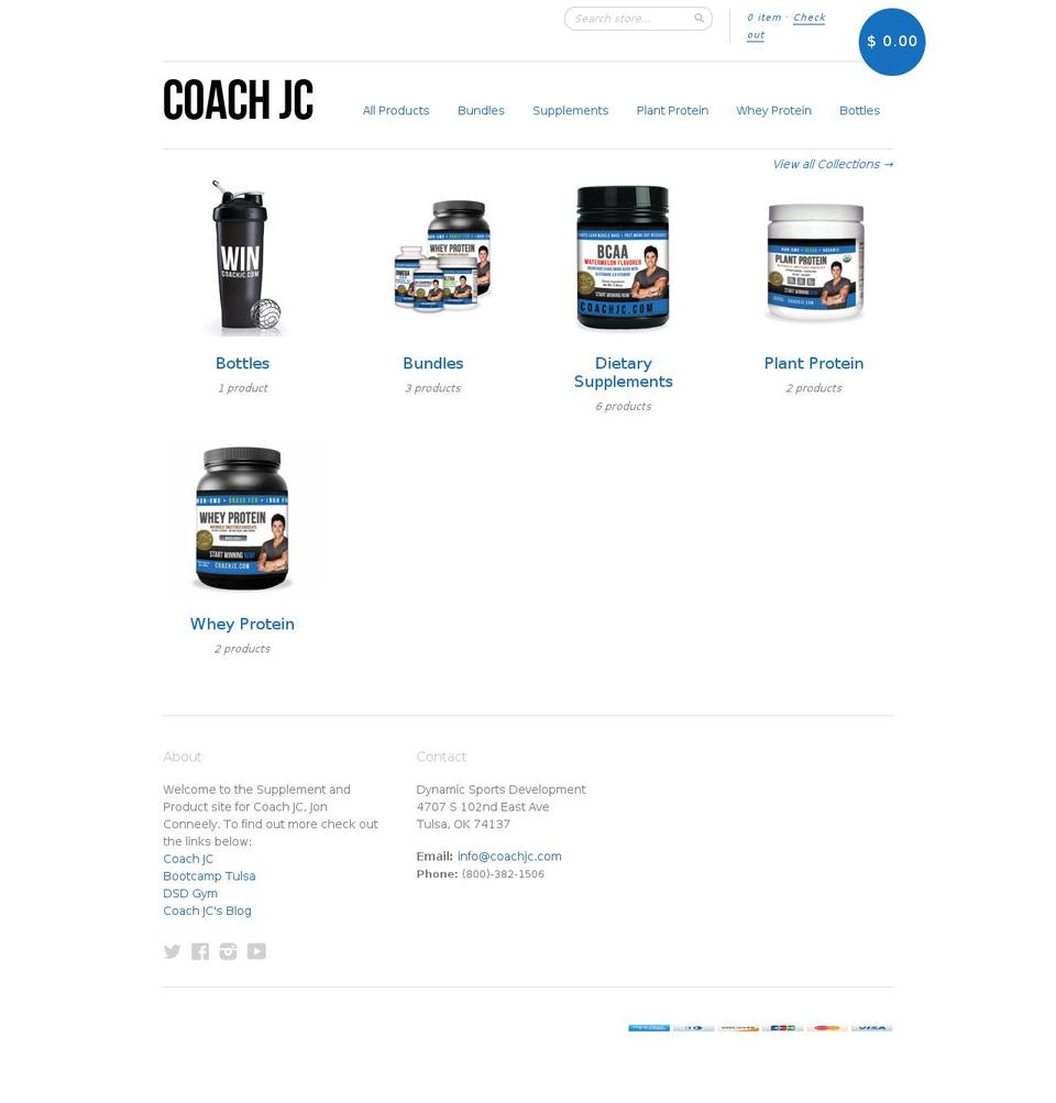 coachjcproducts.com shopify website screenshot