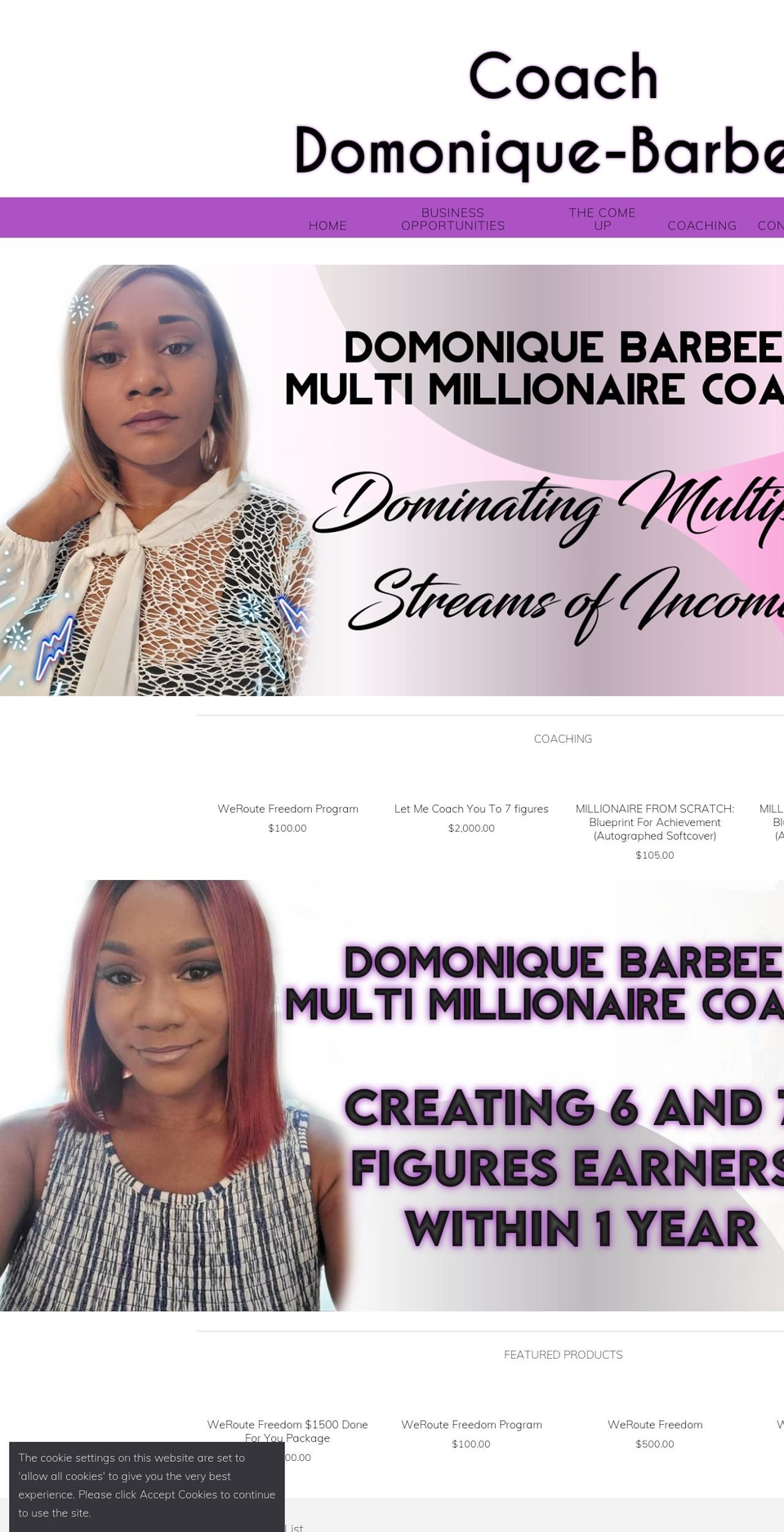 coachmeto7figures.com shopify website screenshot