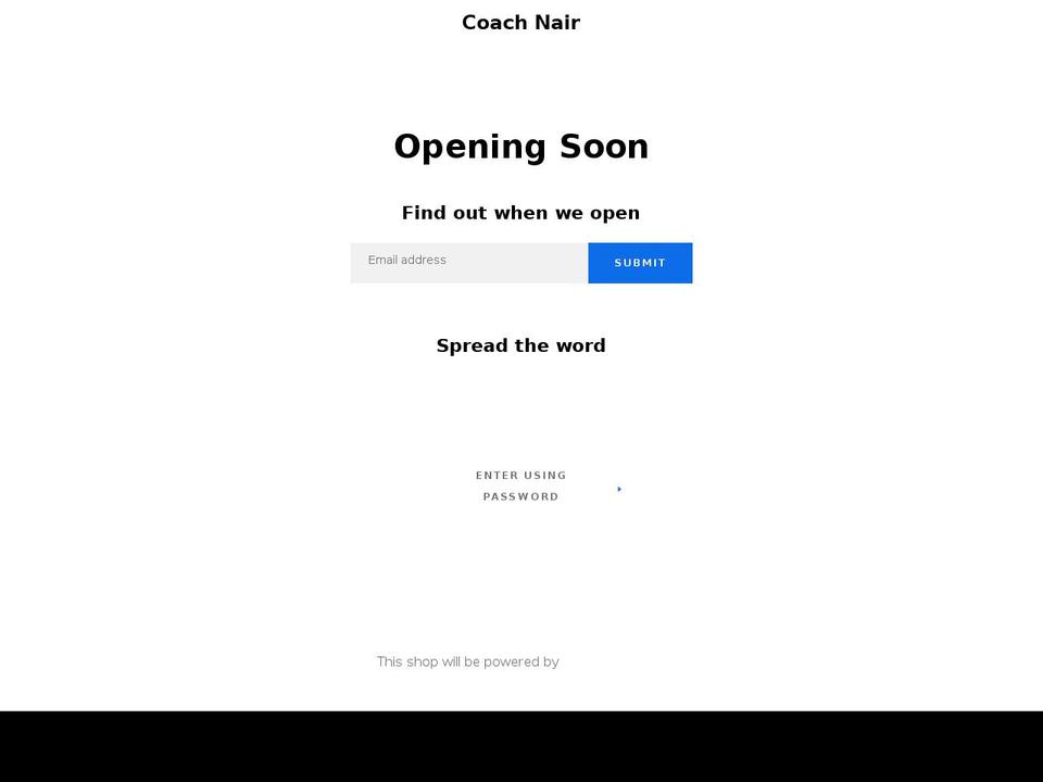 coachnair.com — Shopify storefront screenshot