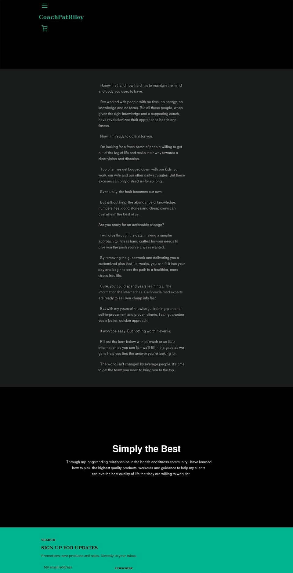 coachpatriley.com shopify website screenshot