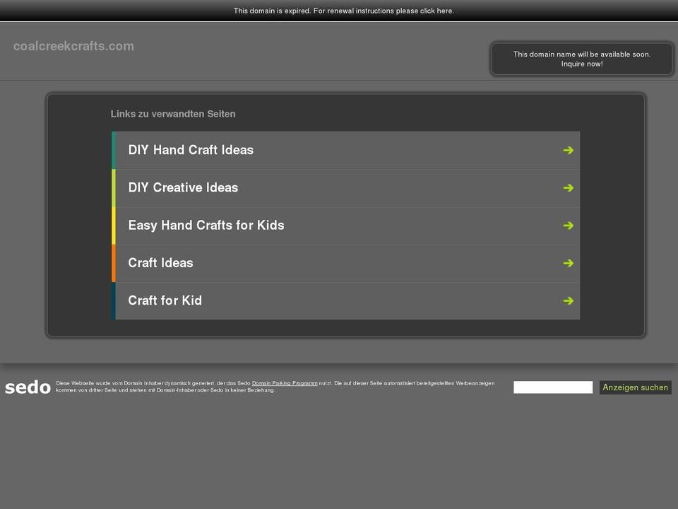 coalcreekcrafts.com — Shopify storefront screenshot