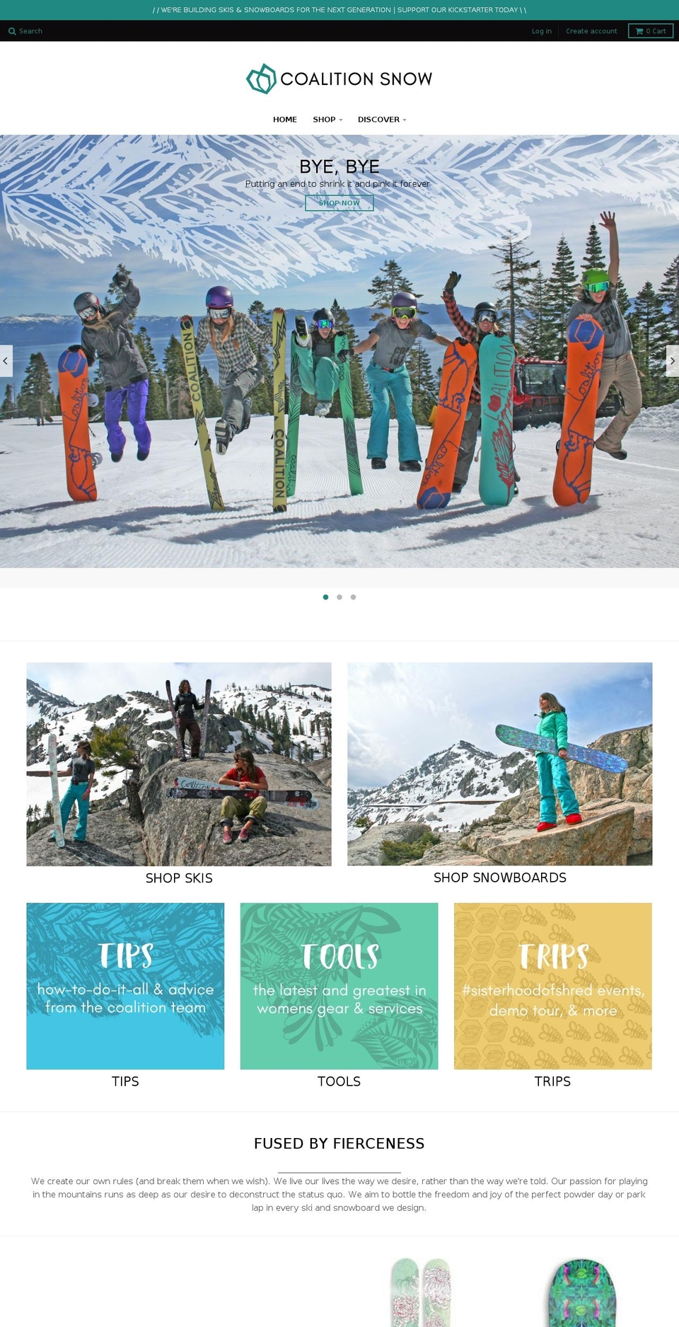 coalitionskis.com shopify website screenshot
