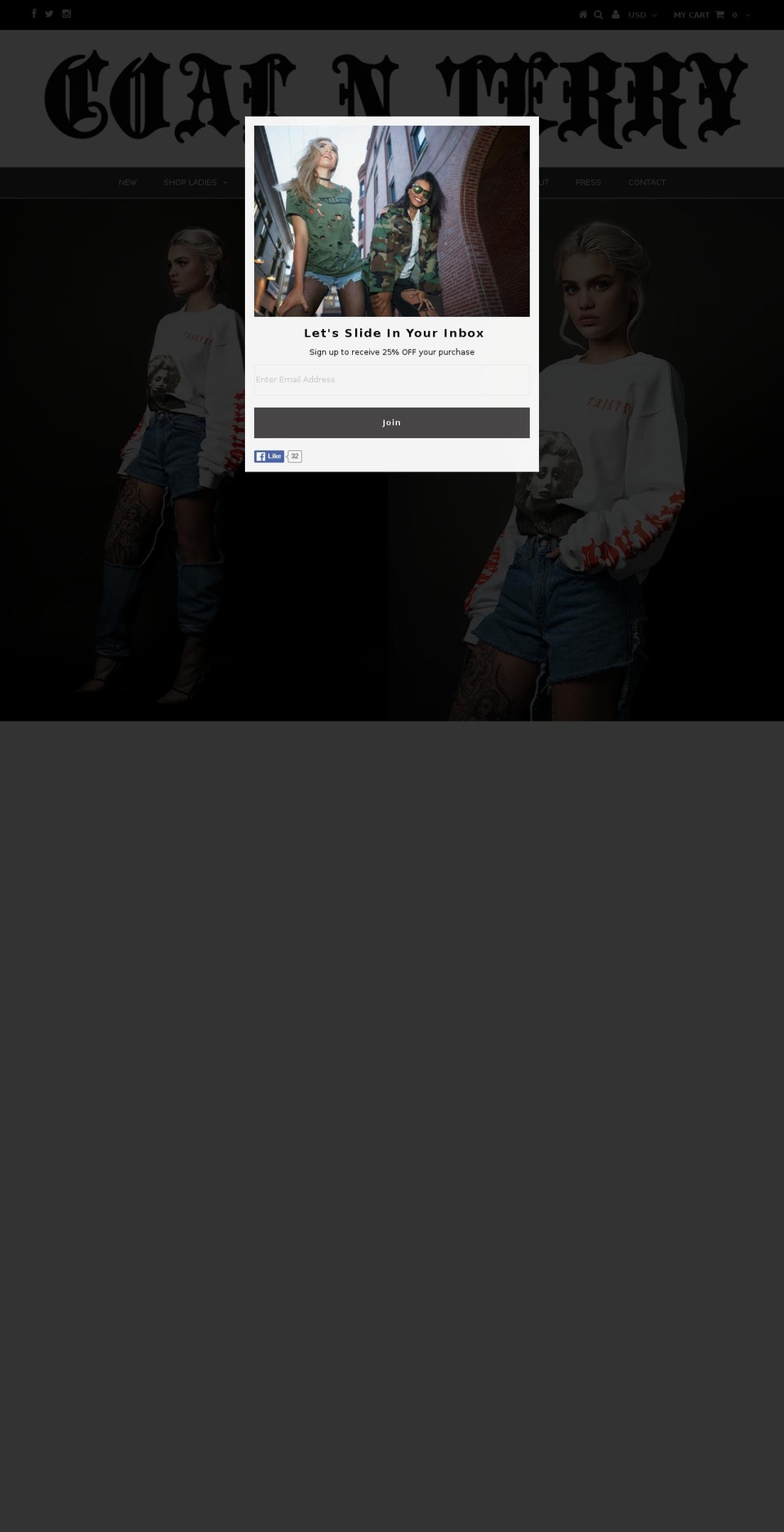 coalnterryvintage.com shopify website screenshot