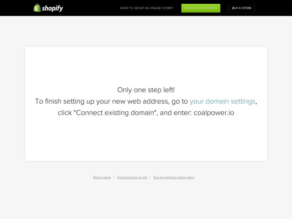 coalpower.io shopify website screenshot