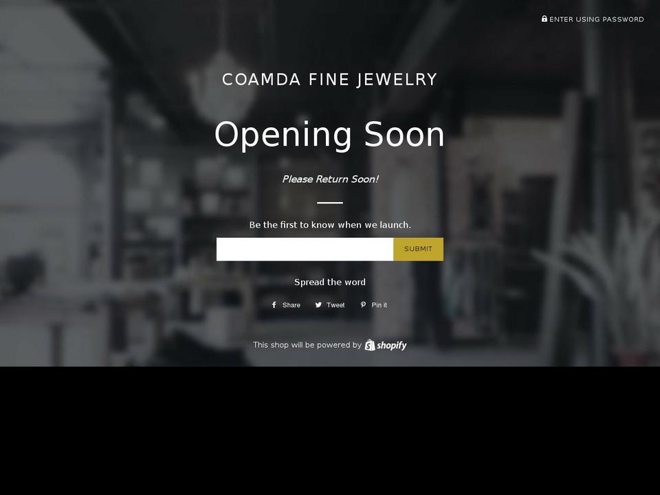 coamda.com — Shopify storefront screenshot