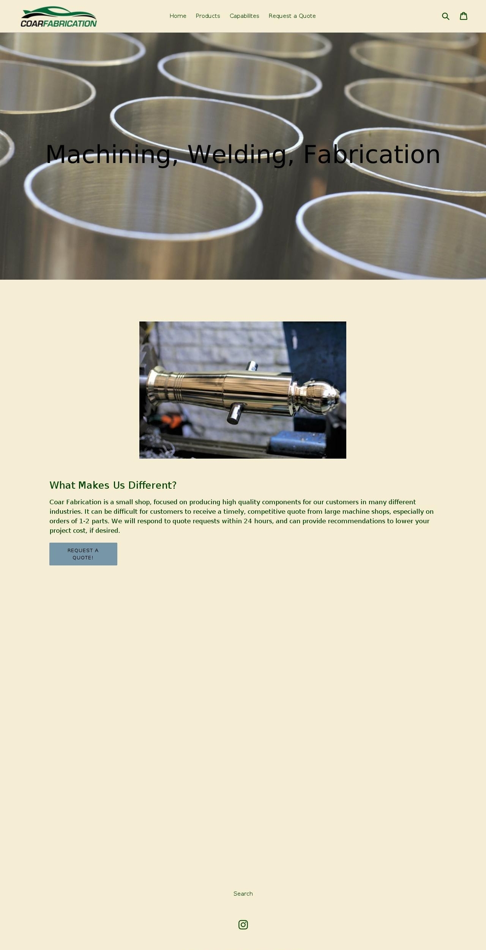 coarfab.com — Shopify storefront screenshot
