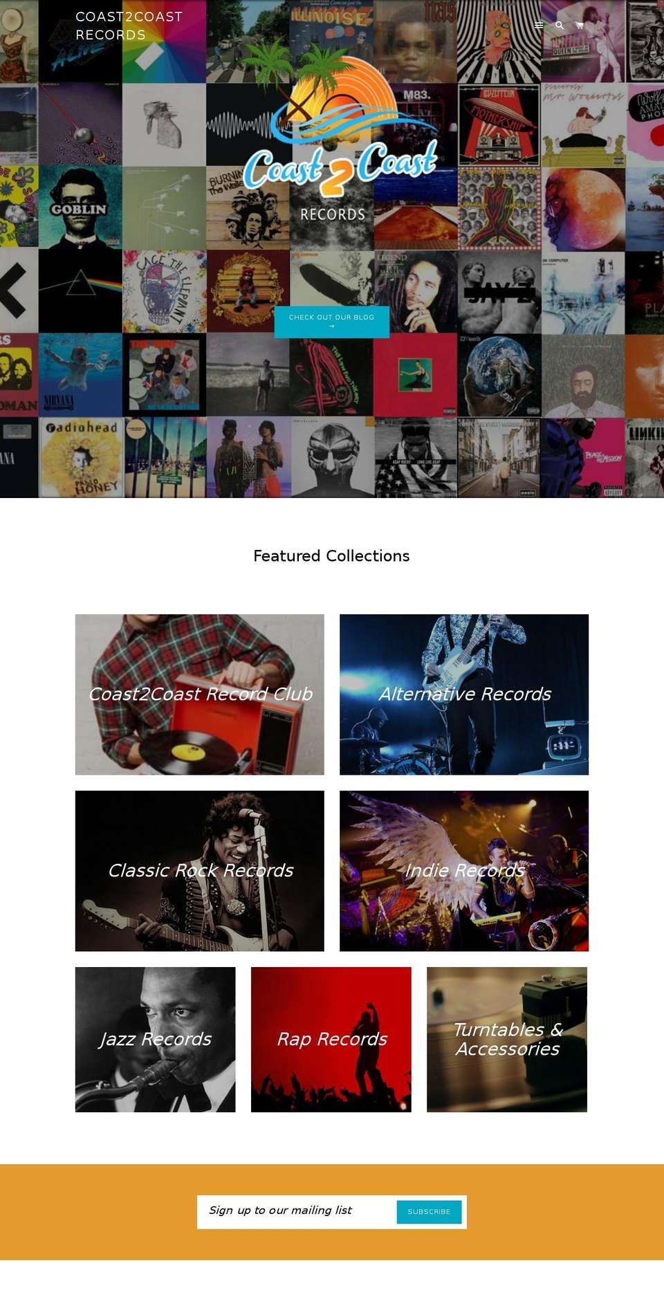 coast2coastrecords.com — Shopify storefront screenshot