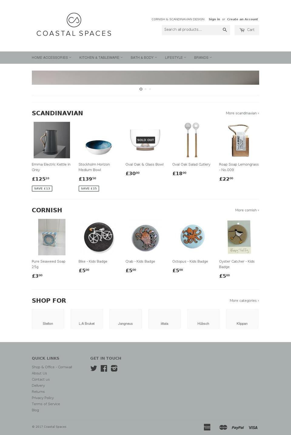 coastal-spaces.com shopify website screenshot