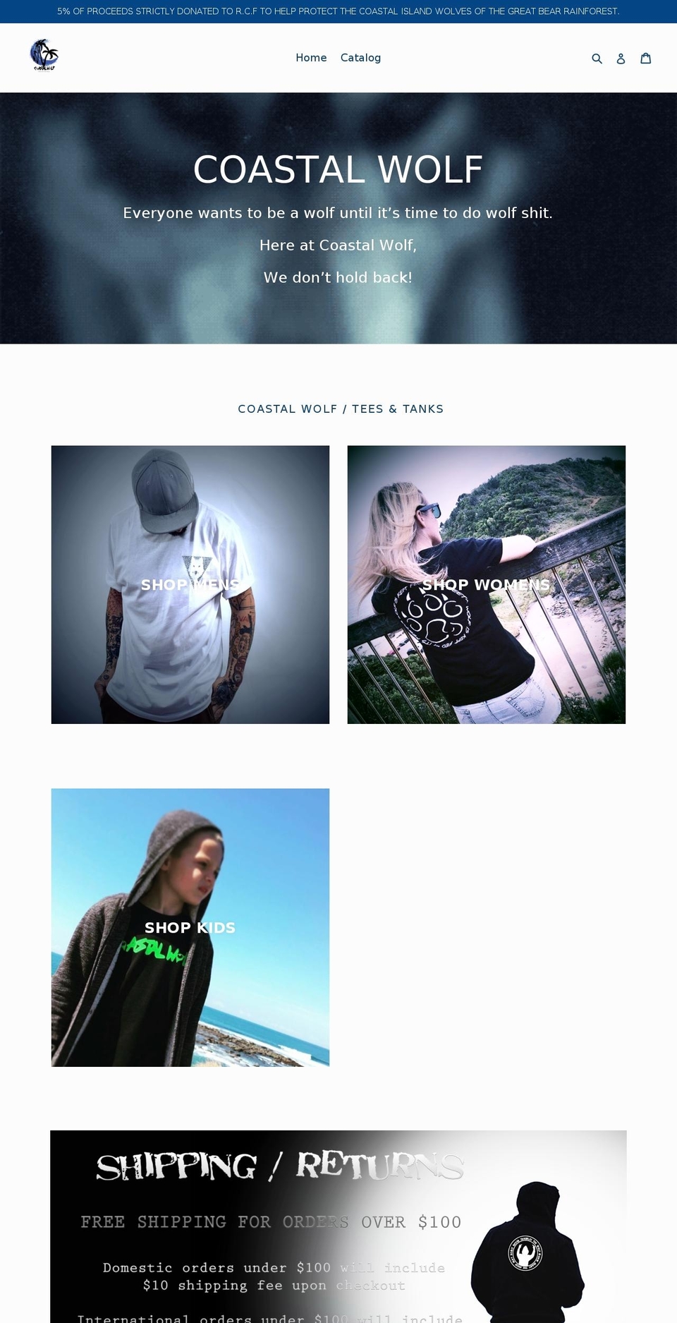 coastal-wolf.com — Shopify storefront screenshot