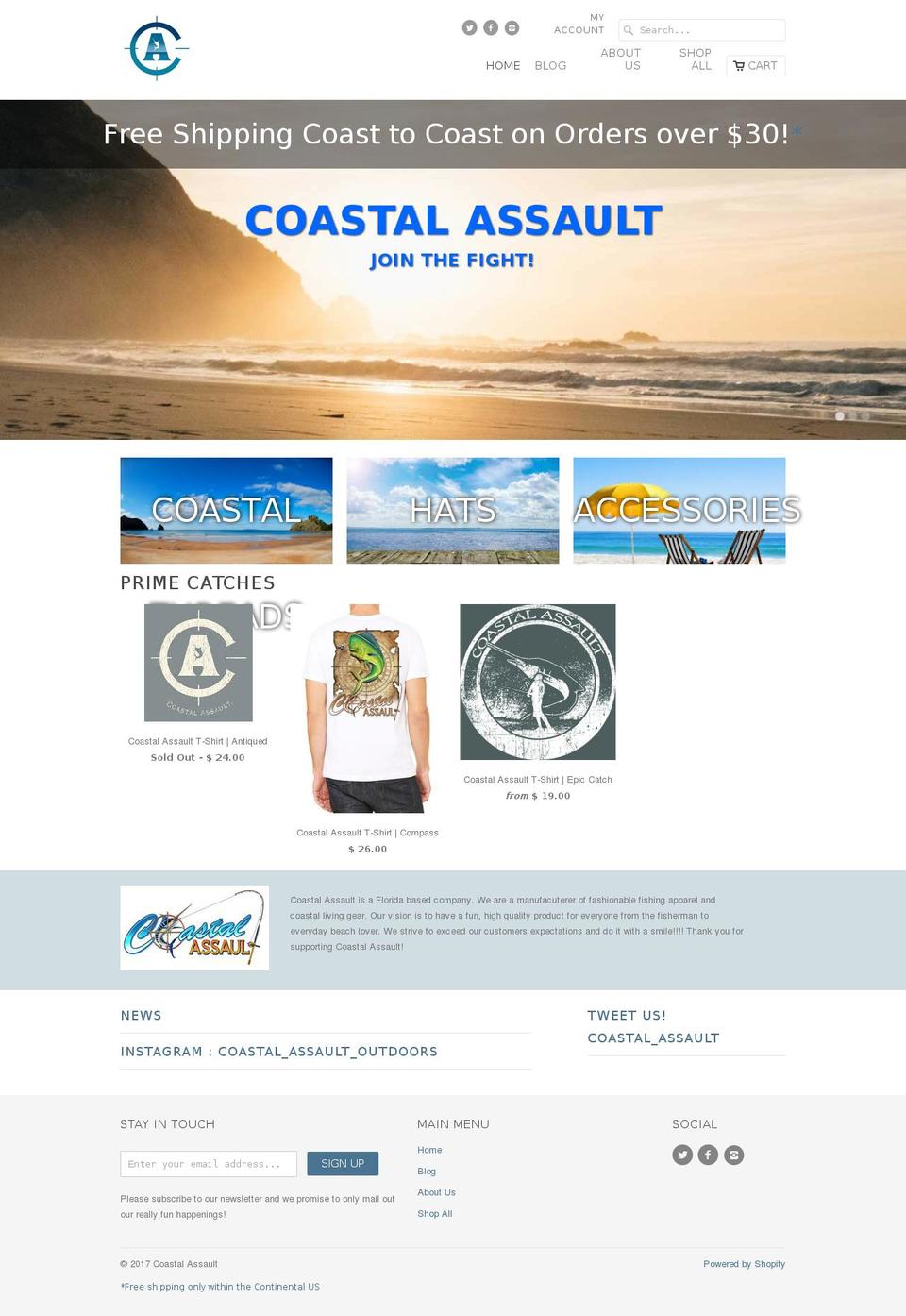 coastalassault.com shopify website screenshot