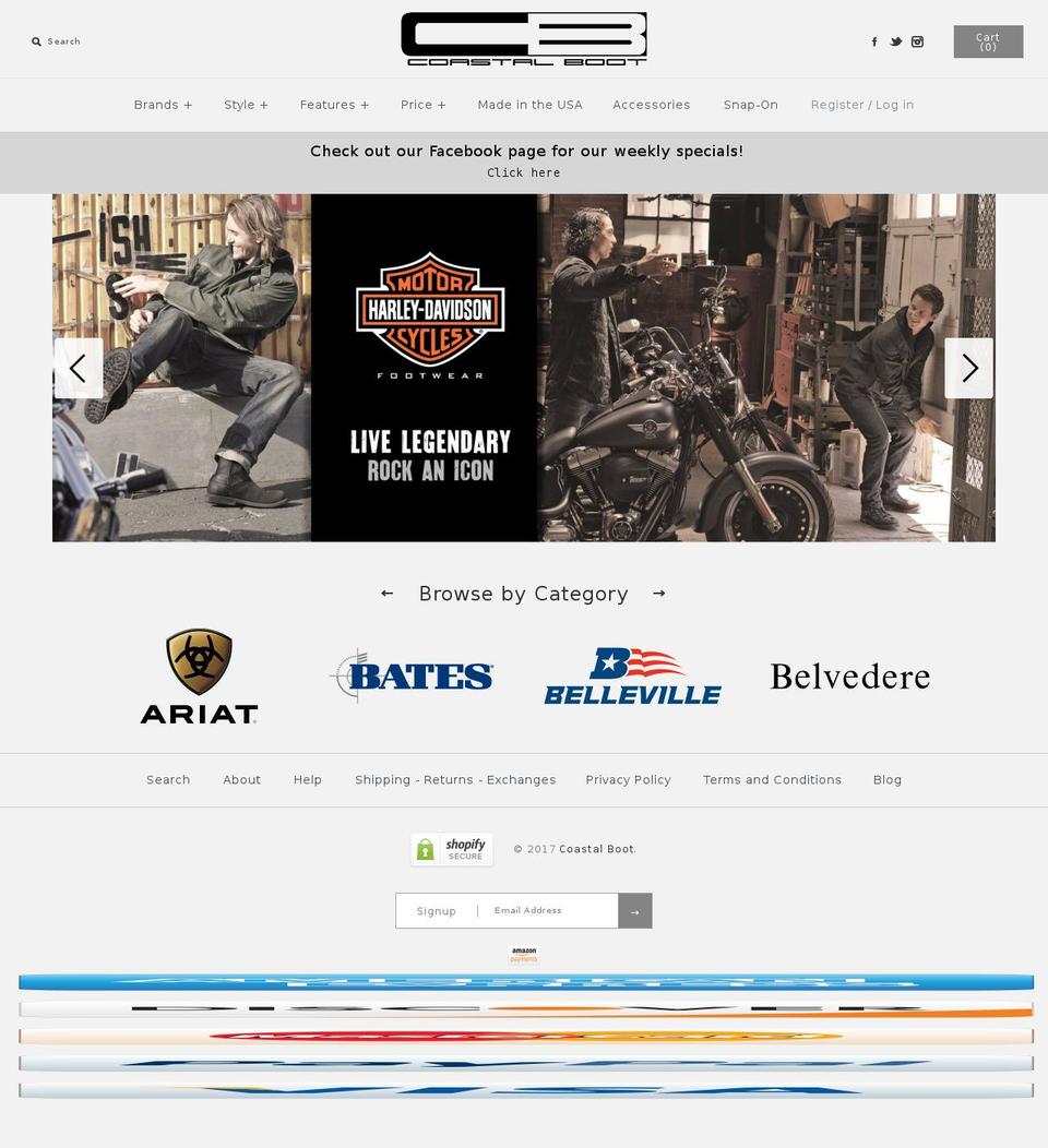 coastalboot.com shopify website screenshot