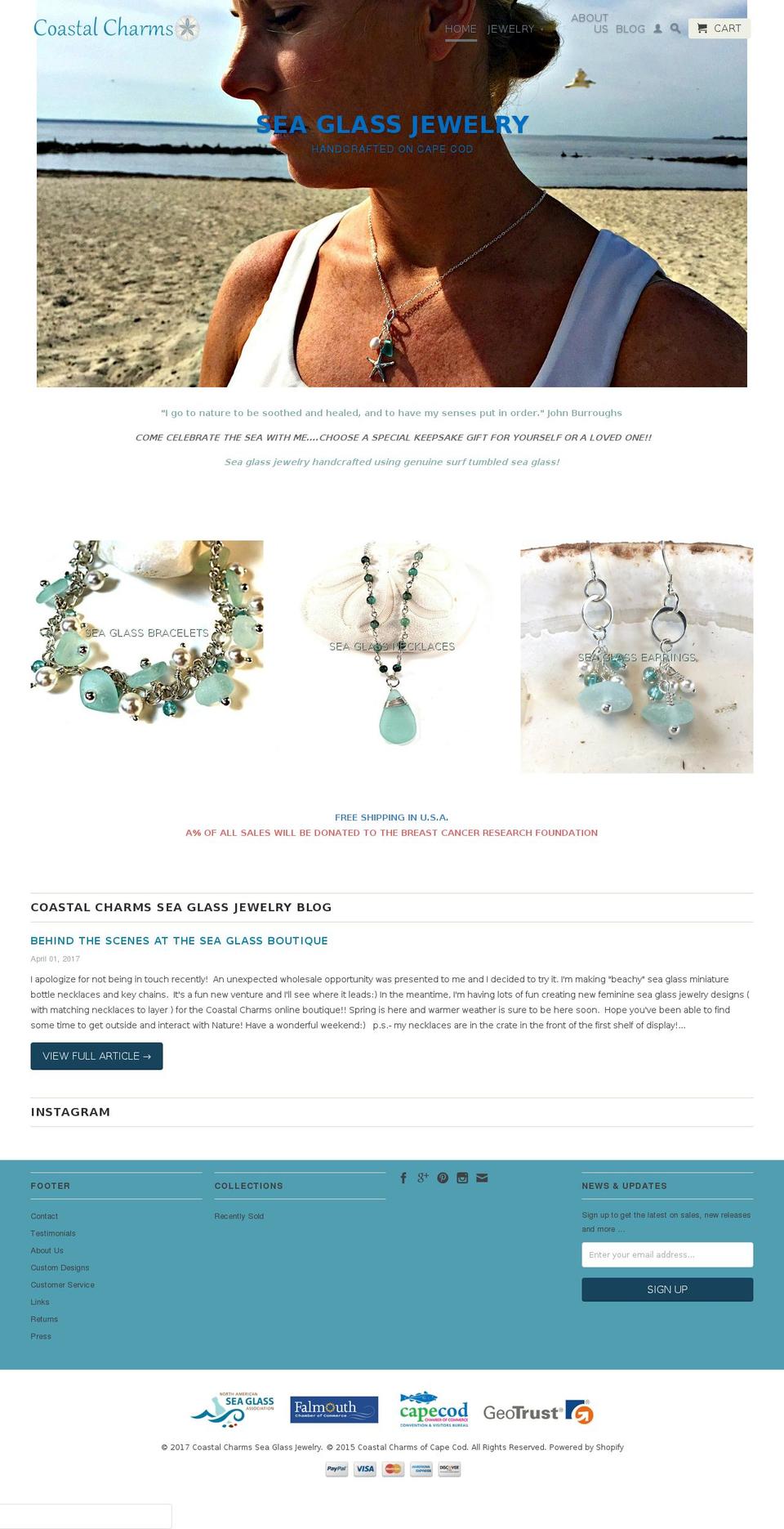 coastalcharms.com shopify website screenshot