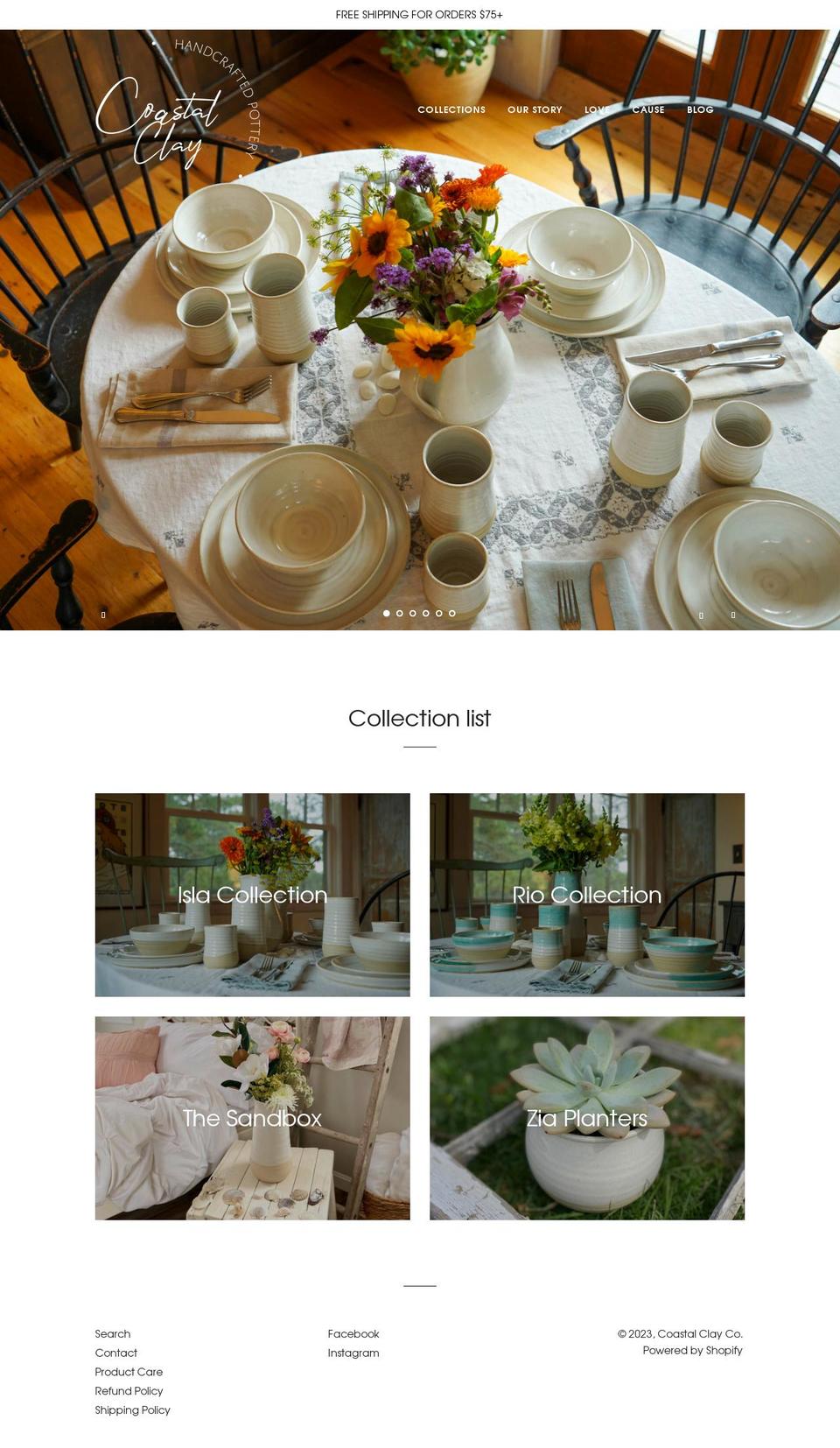 coastalclayco.com shopify website screenshot