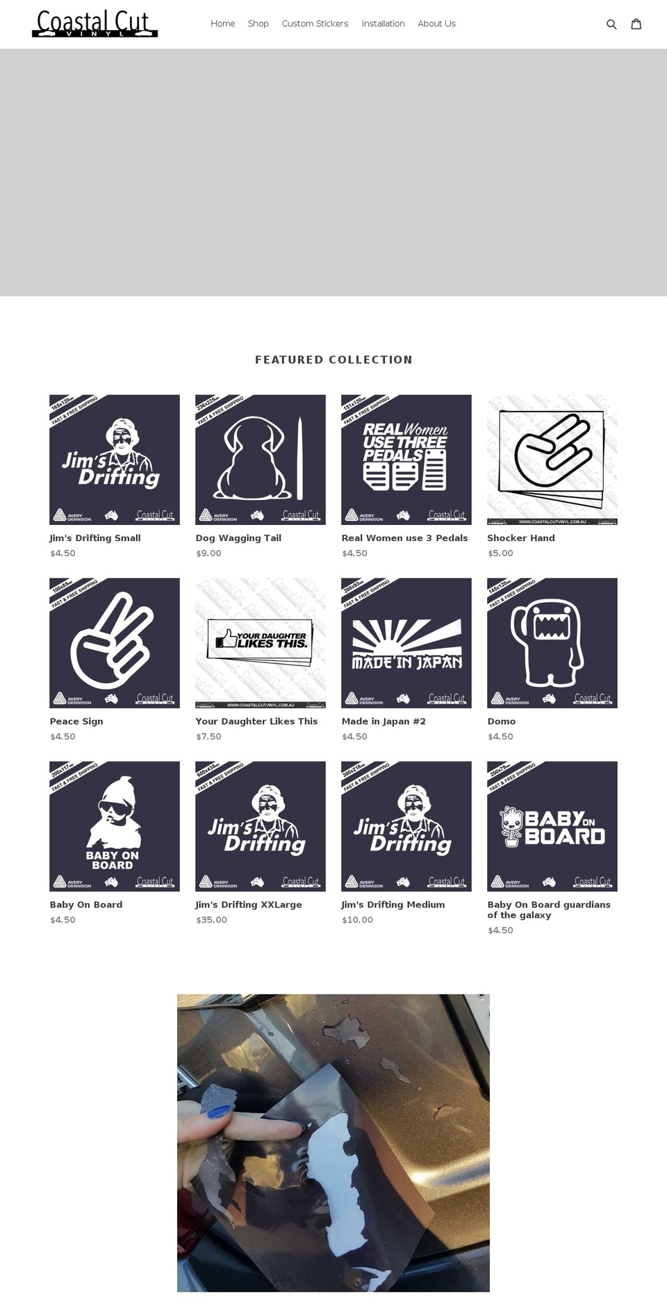 coastalcutvinyl.com.au shopify website screenshot