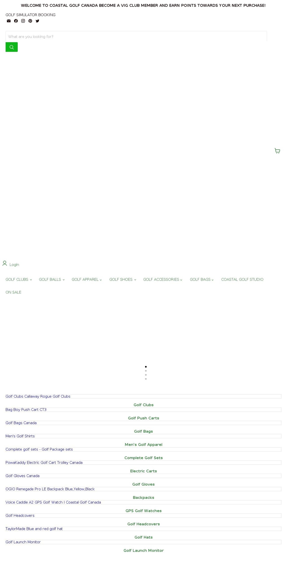 coastalgolf.ca shopify website screenshot