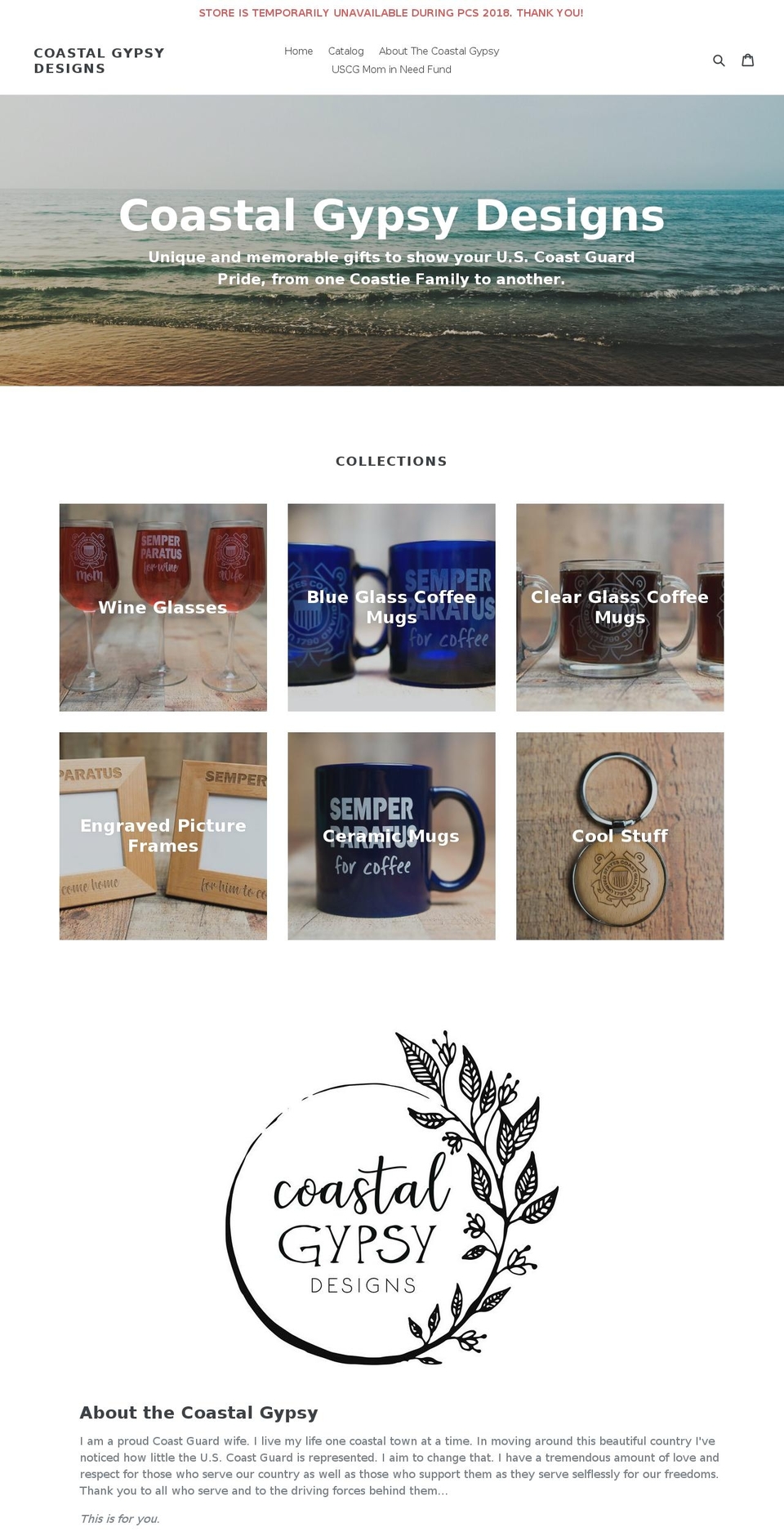 coastalgypsydesigns.com — Shopify storefront screenshot