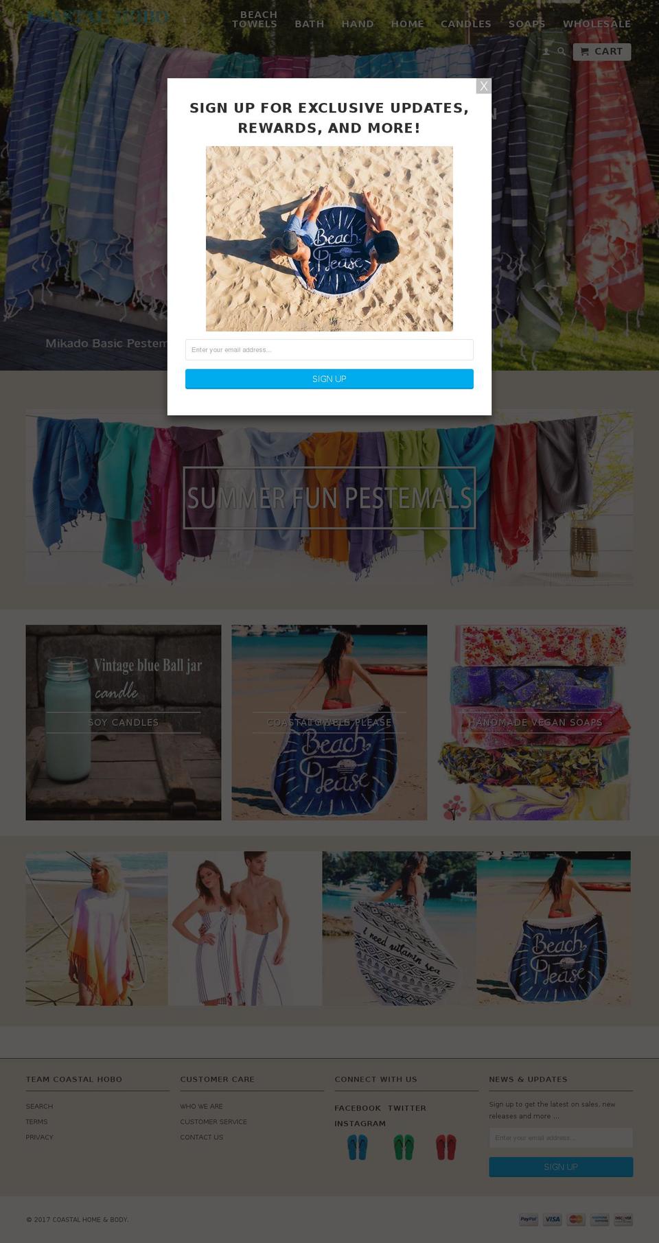 Influence Shopify theme site example coastalhobo.com