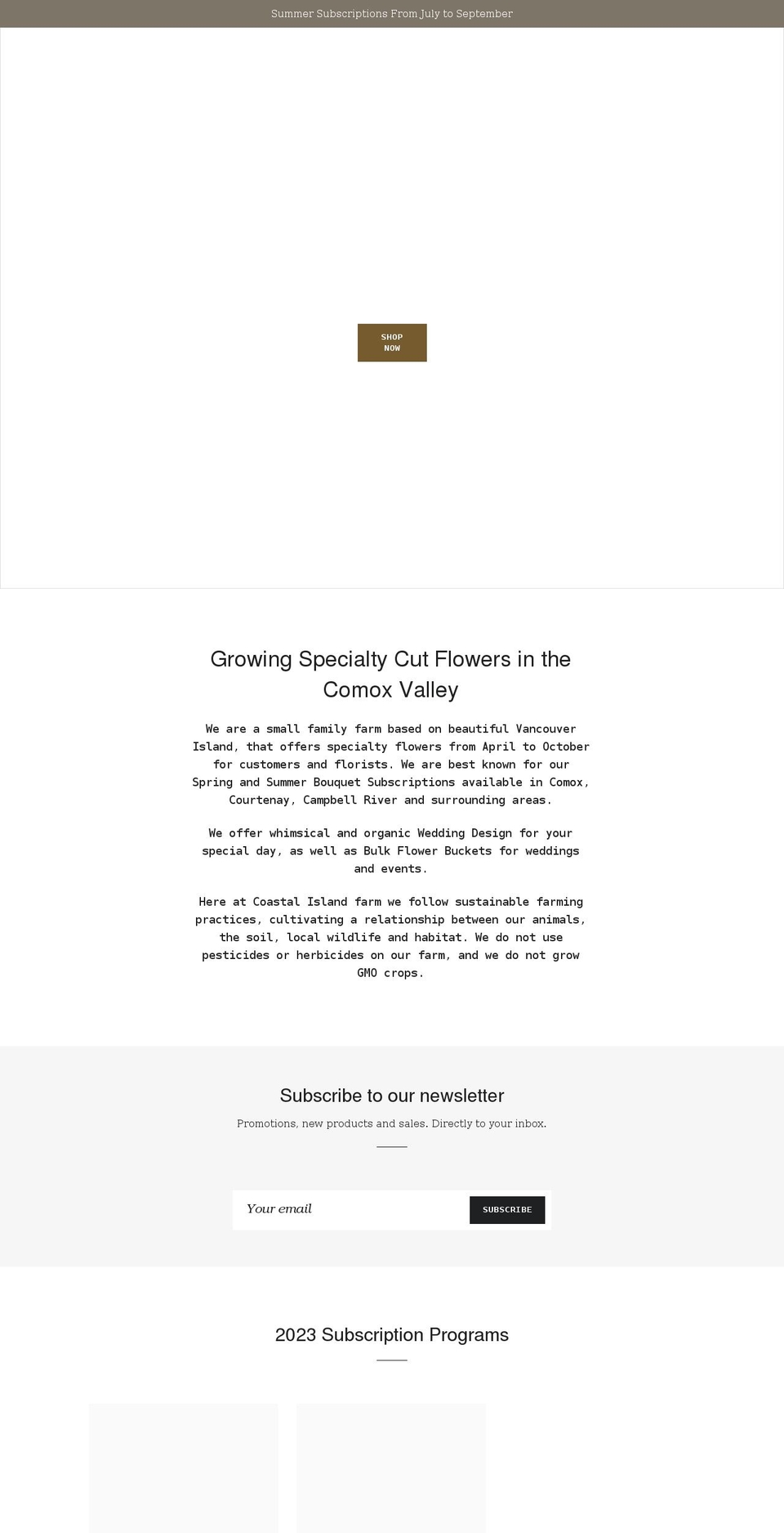 coastalislandfarm.com shopify website screenshot