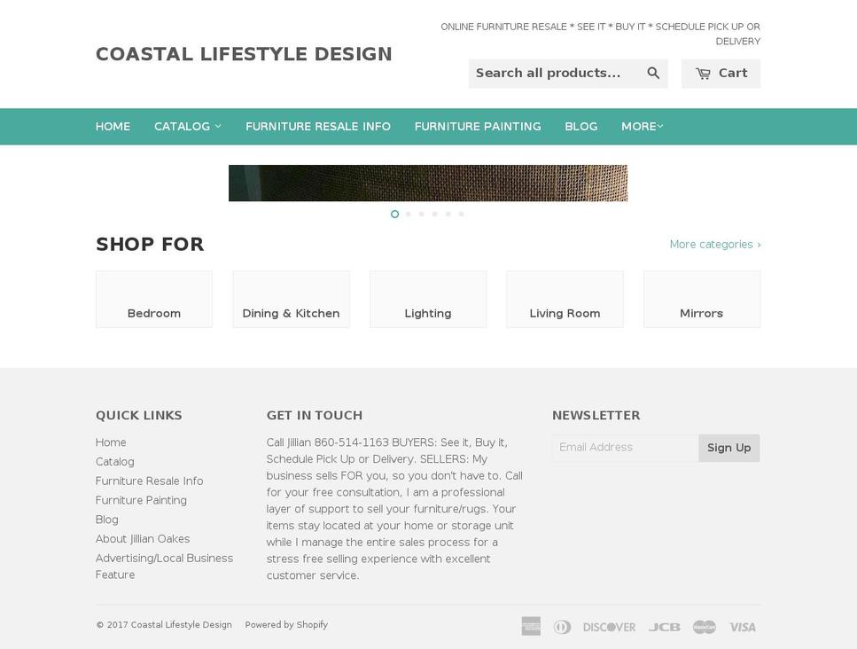 coastallifestyledesign.com shopify website screenshot