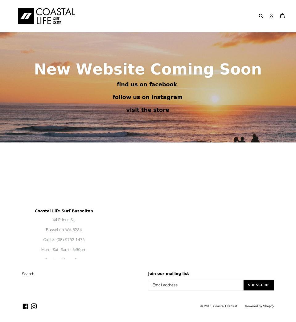 coastallifesurf.net shopify website screenshot
