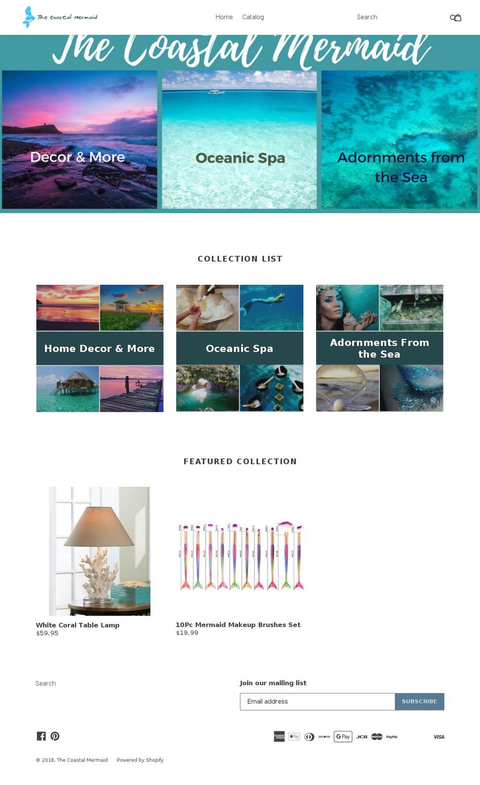 coastalmermaid.com shopify website screenshot