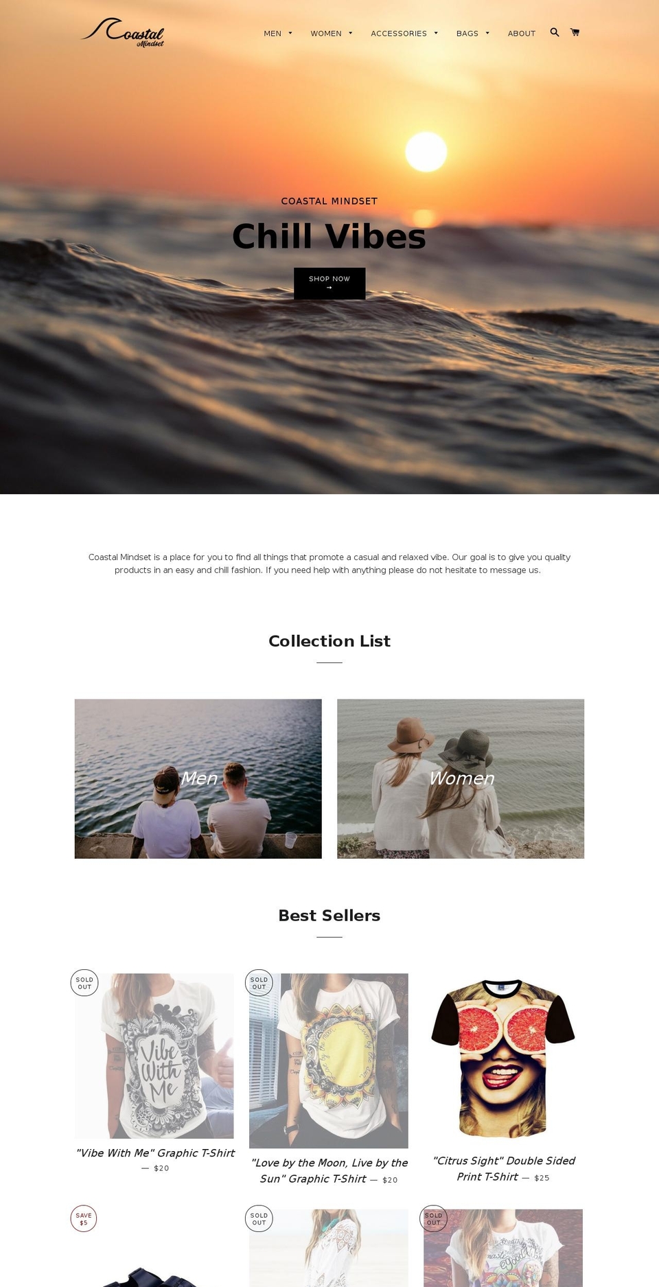 coastalmindset.com — Shopify storefront screenshot