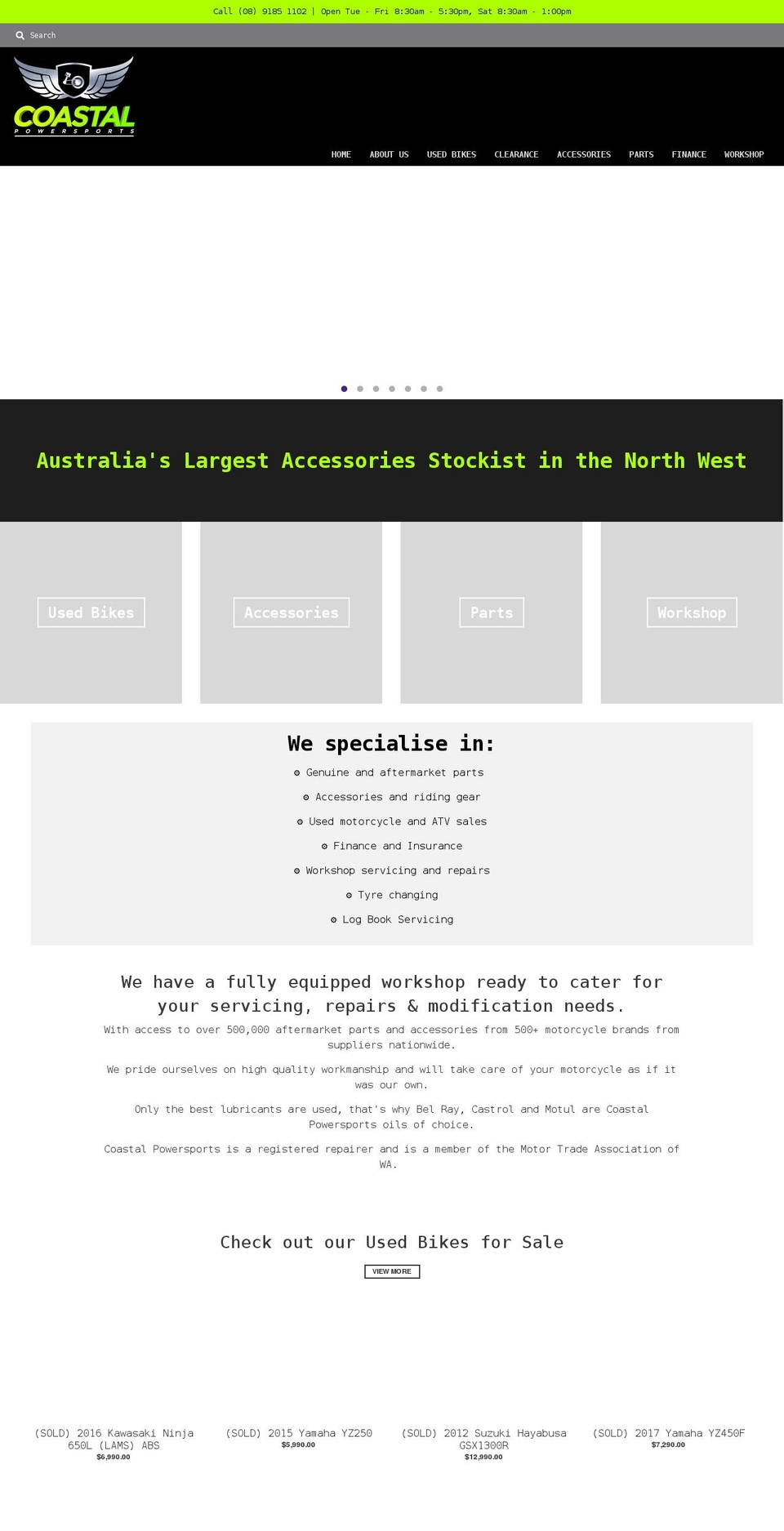 coastalpowersports.com.au shopify website screenshot