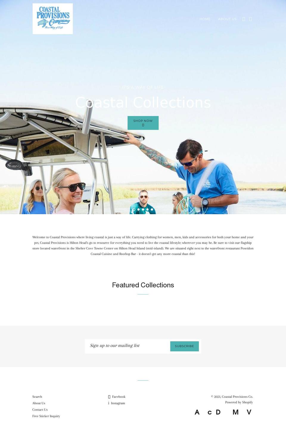 coastalprovisionsco.com shopify website screenshot