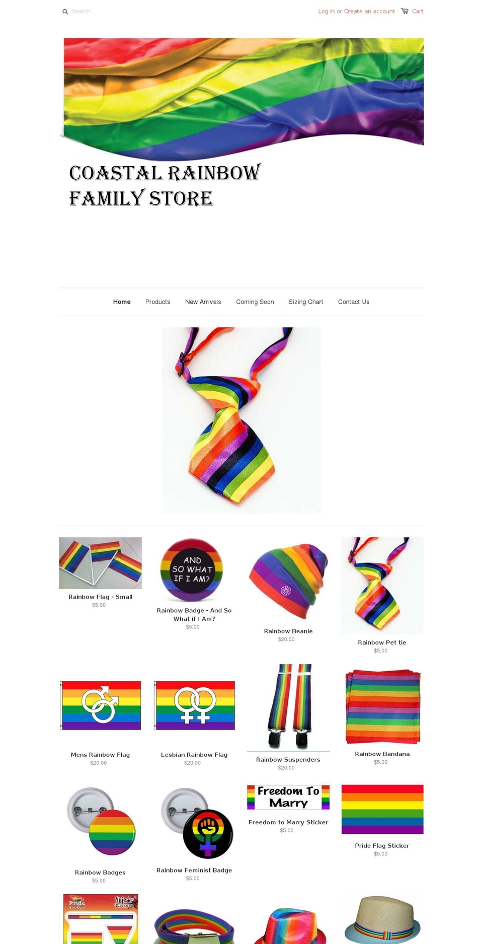 coastalrainbowfamilystore.com shopify website screenshot