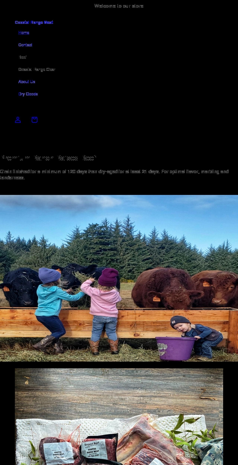 coastalrangemeat.com shopify website screenshot