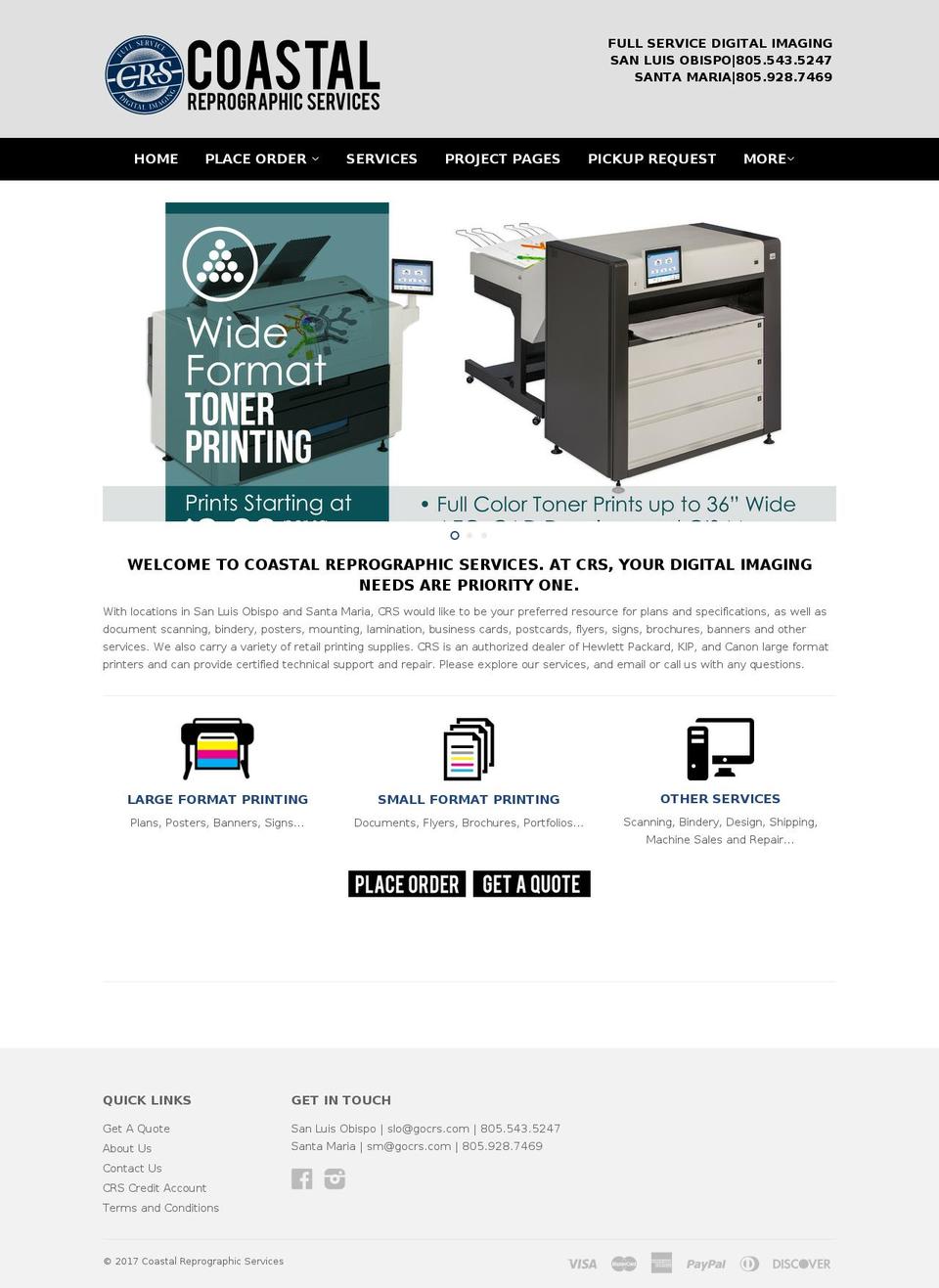coastalreprographics.com shopify website screenshot