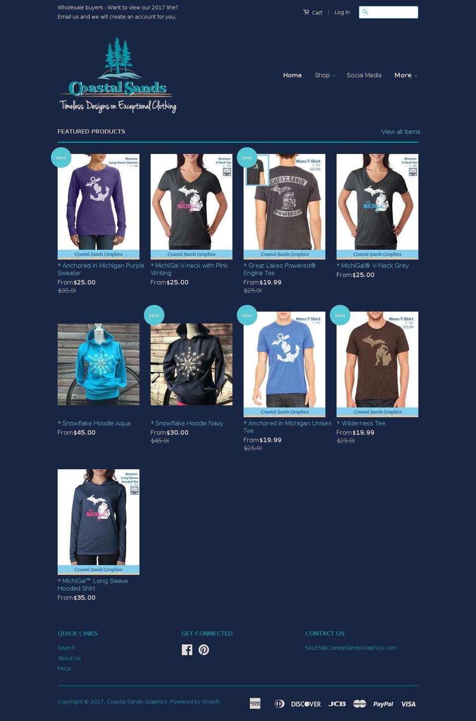 NEW DESIGN Shopify theme site example coastalsandsgraphics.com