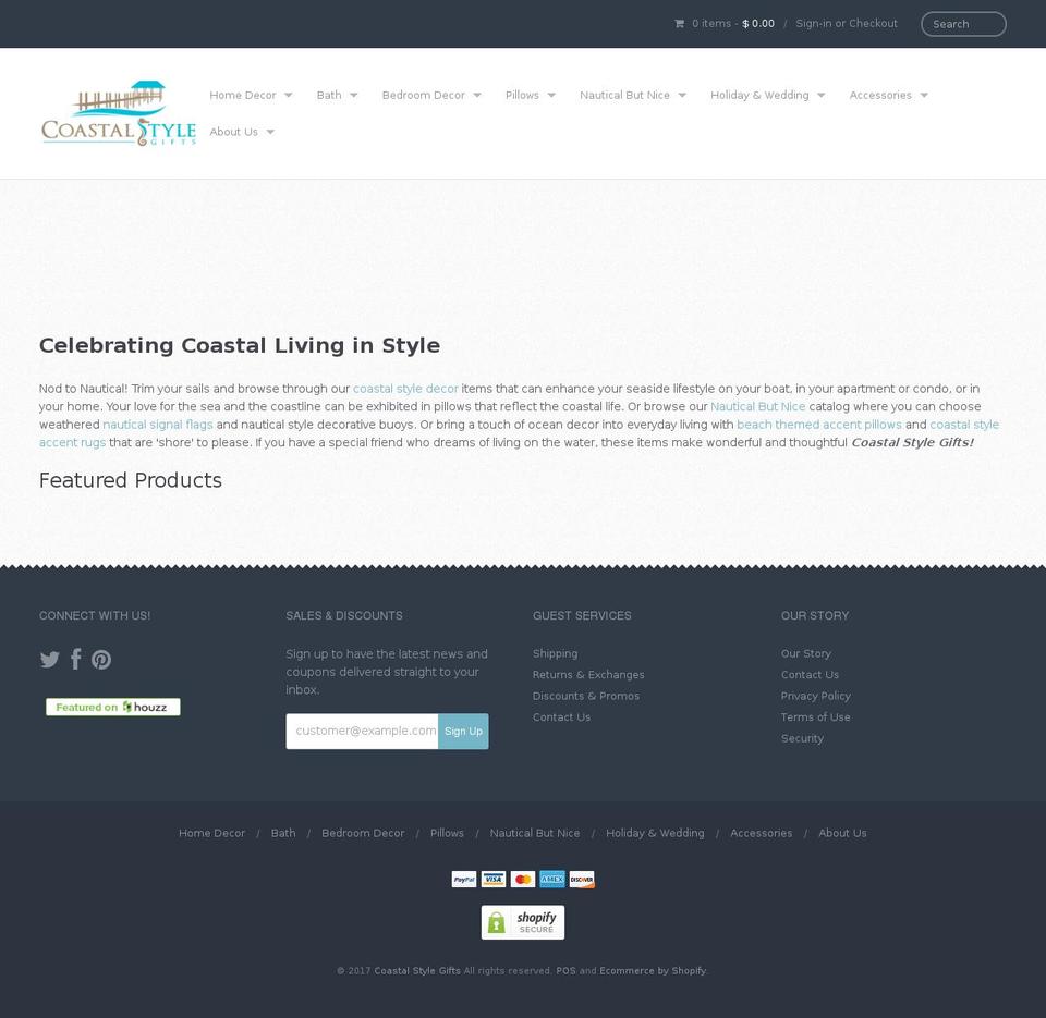 coastalstylegifts.com shopify website screenshot