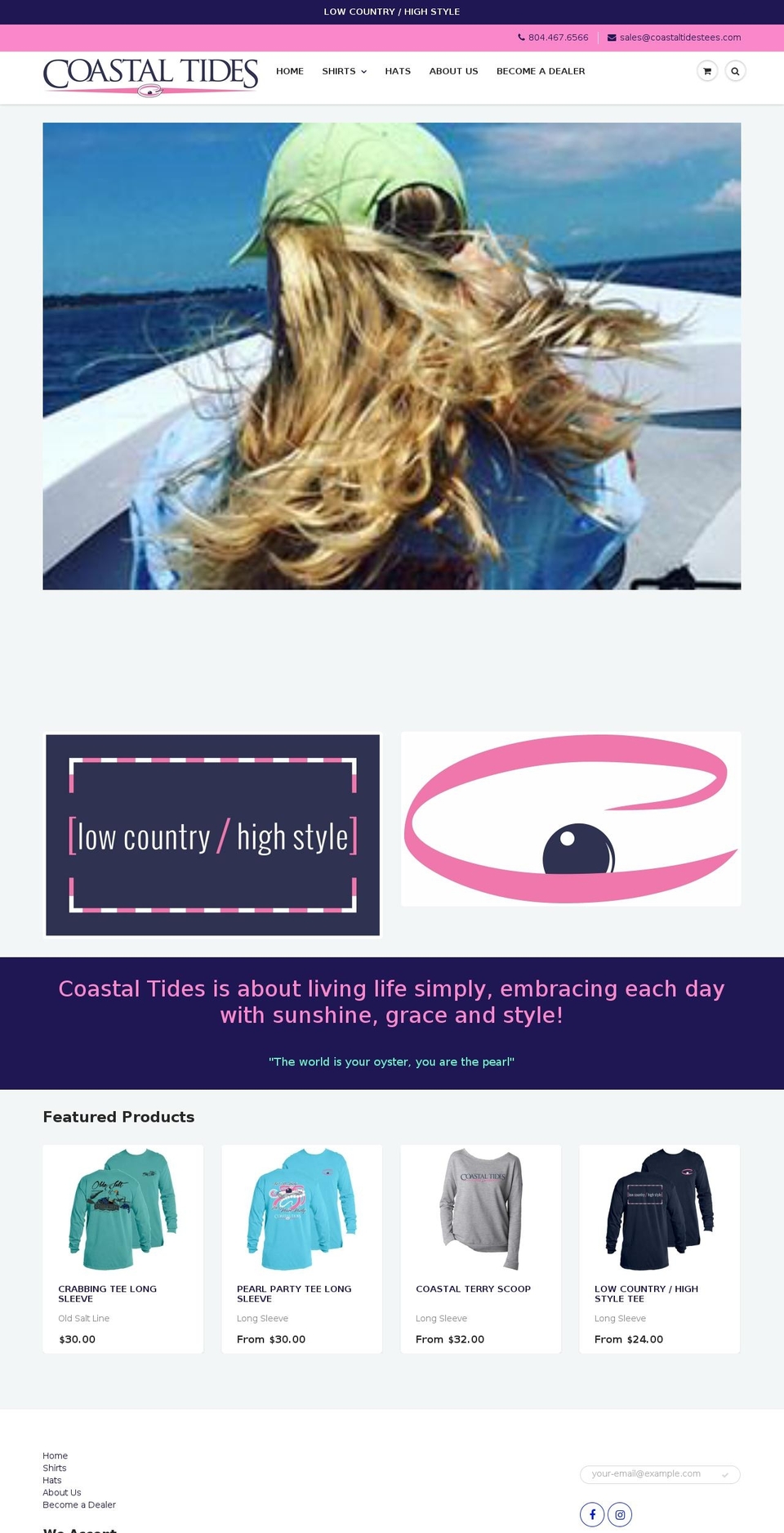 coastaltidestees.com — Shopify storefront screenshot