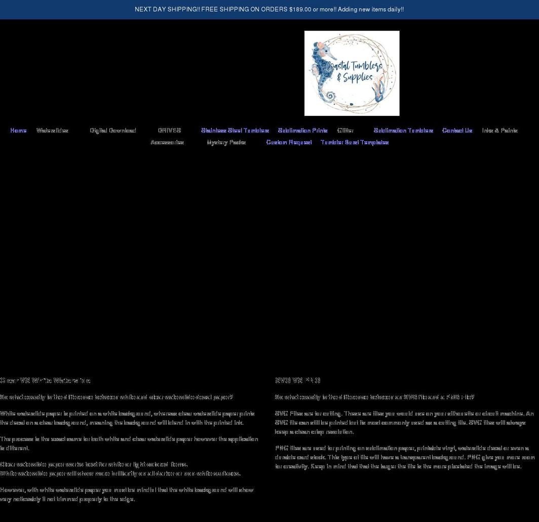 coastaltumblersandsupplies.com shopify website screenshot