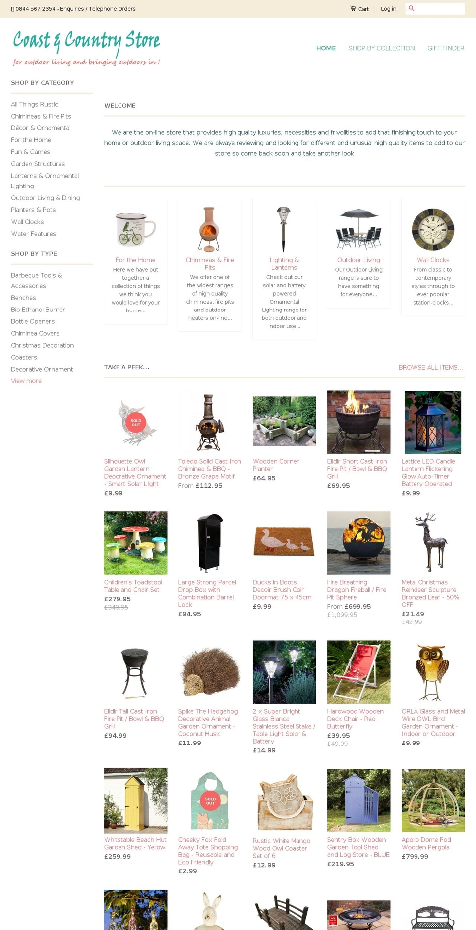 coastandcountrystore.com shopify website screenshot