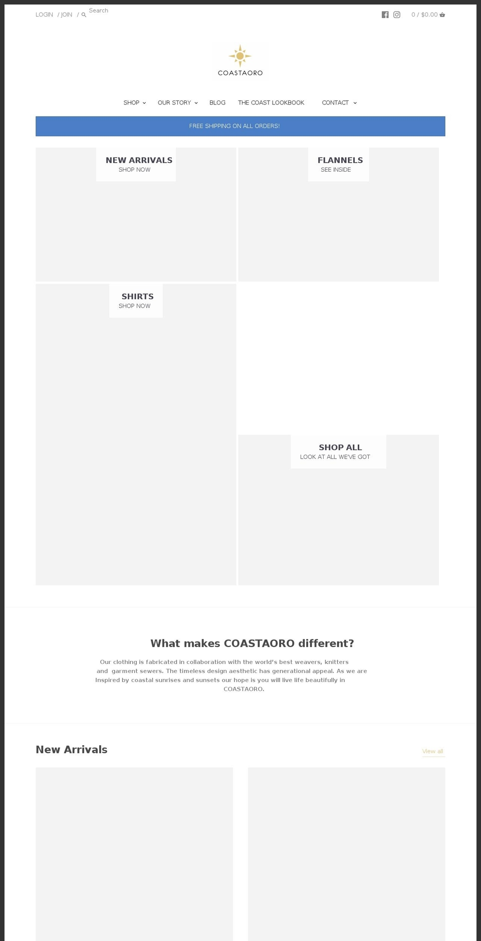 coastaoro.com shopify website screenshot