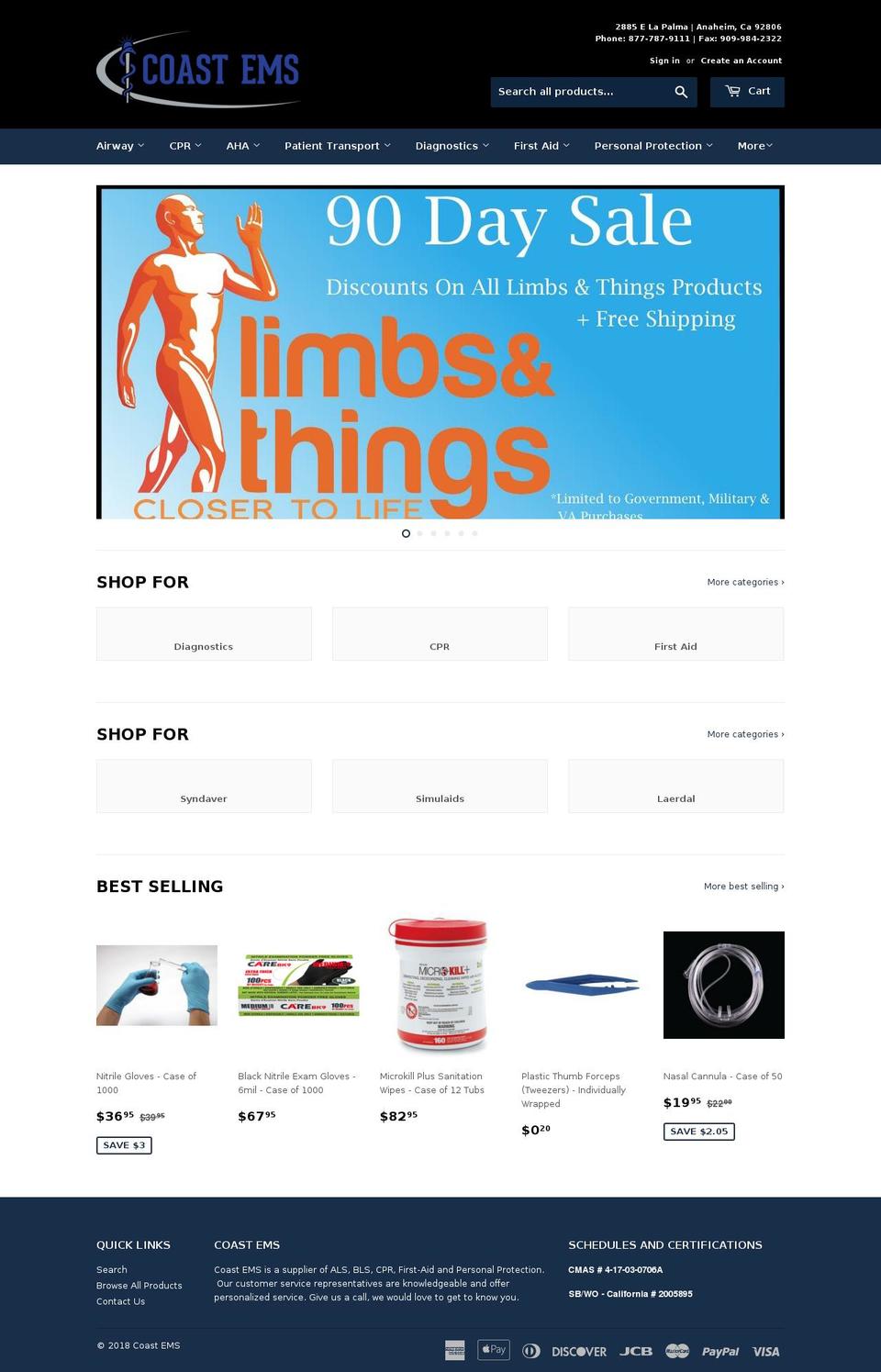 coastems.com shopify website screenshot