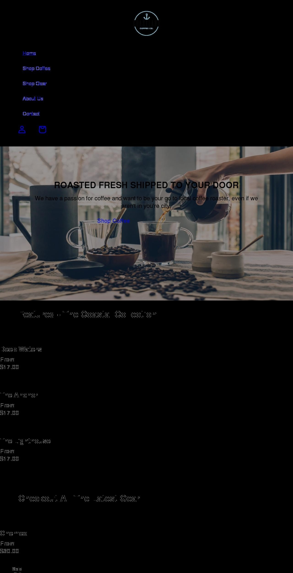 coastlandcoffee.com shopify website screenshot