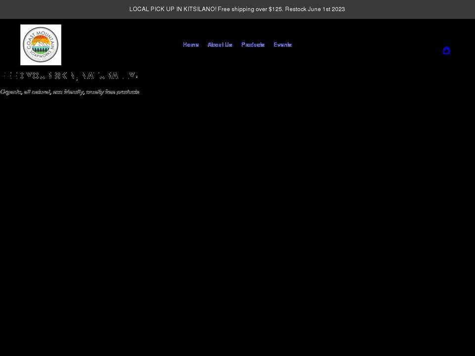 coastmountainsoapworks.com shopify website screenshot