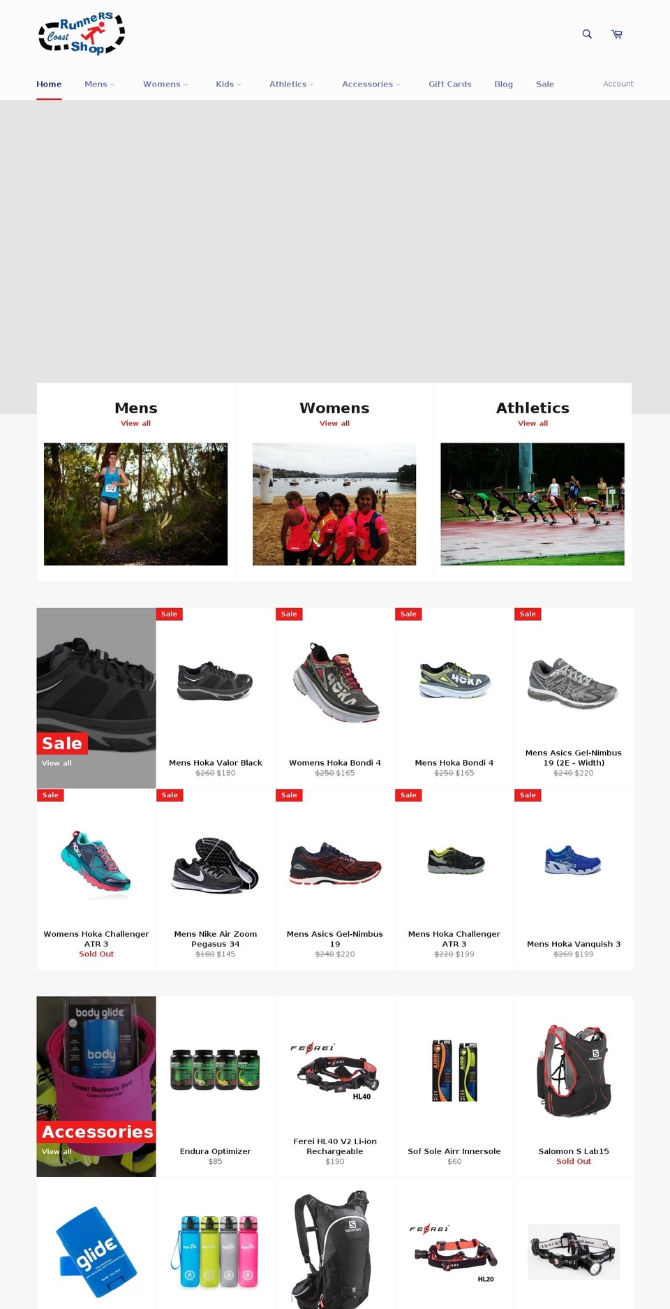 coastrunnersshop.com.au shopify website screenshot