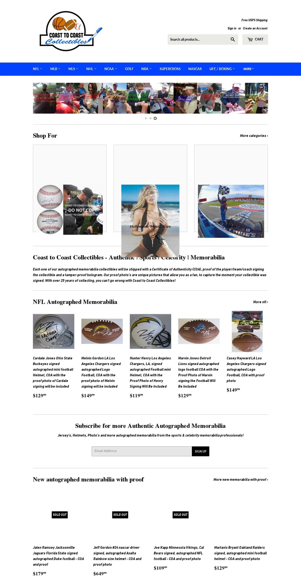 coasttocoastcollectibles.com shopify website screenshot